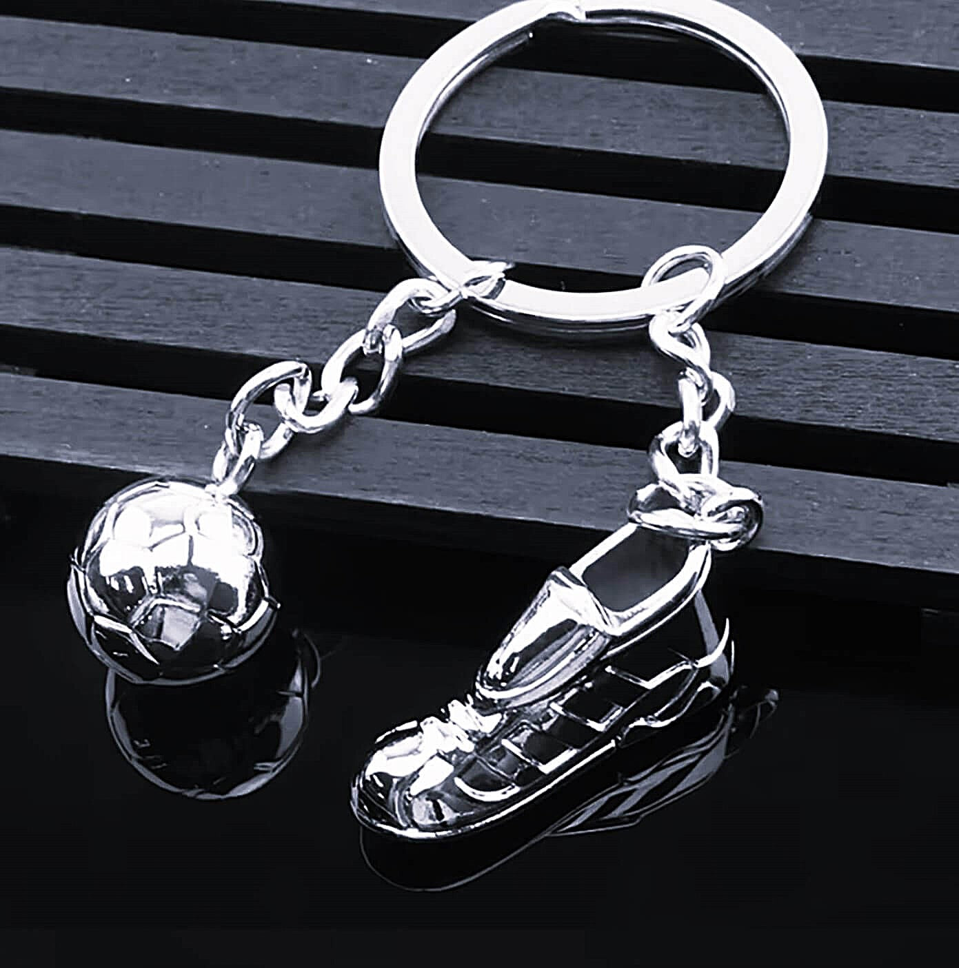 Soccer Boot + Ball Keyring Charm