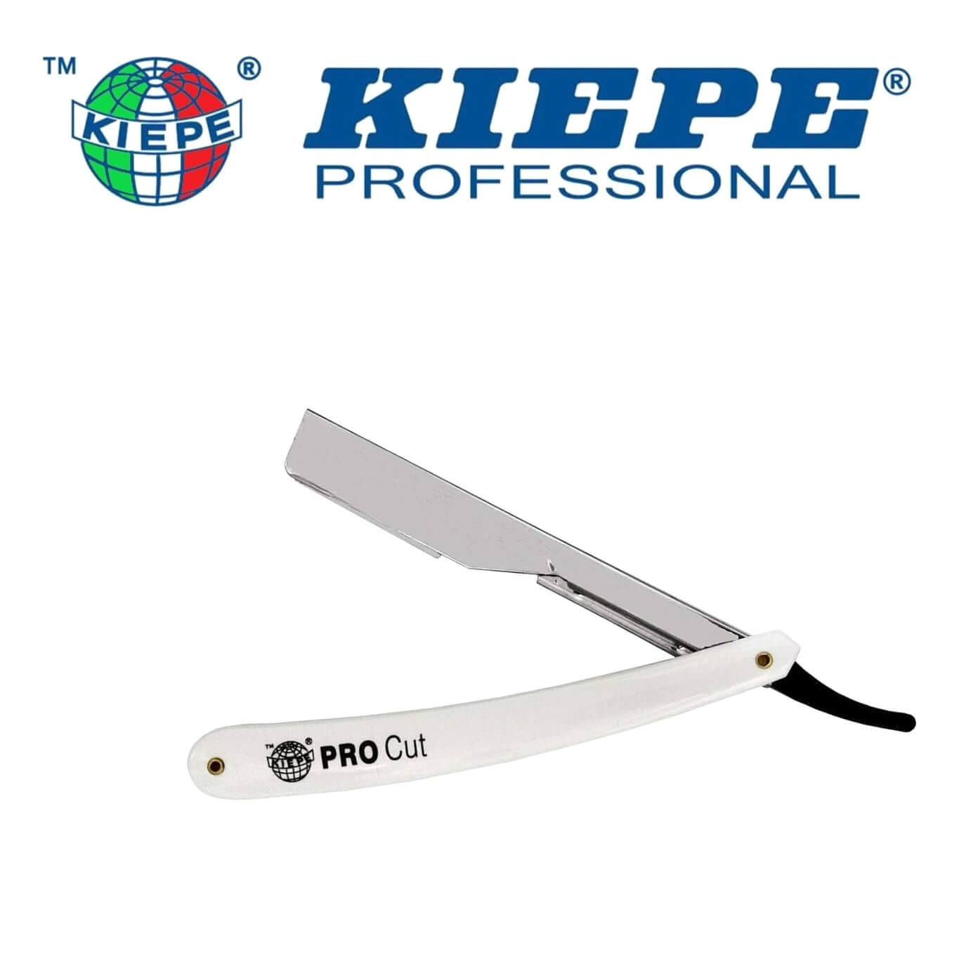 KIEPE PRO Professional Folding Straight Razor in White