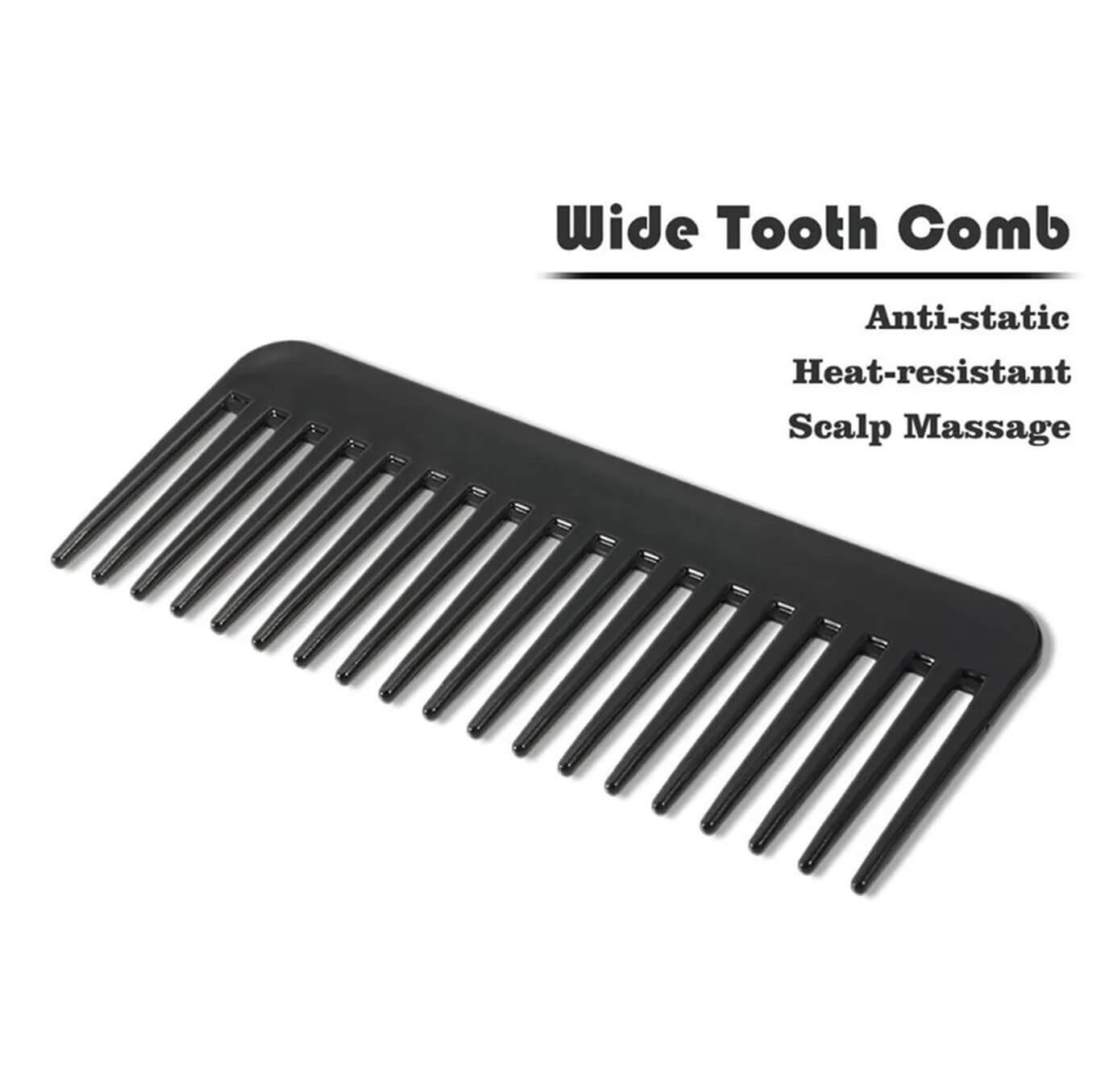 Large 19 Teeth Detangling Black Comb