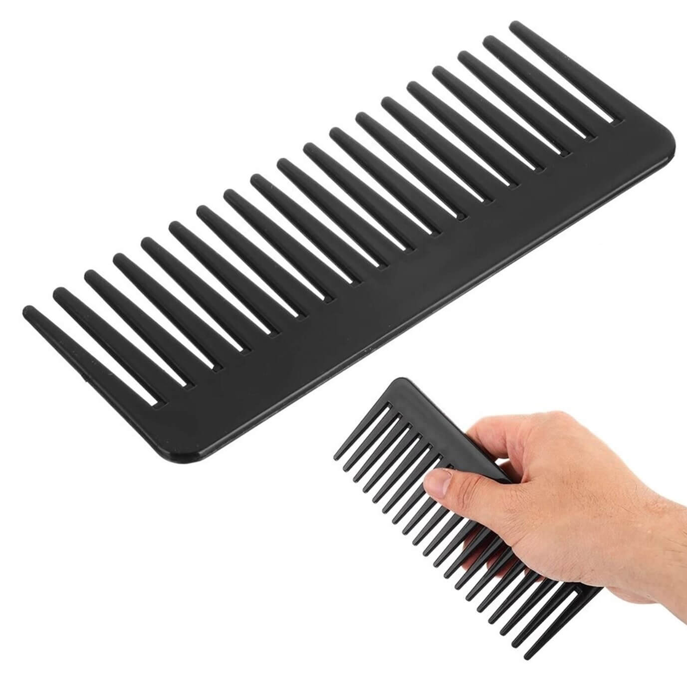 Large 19 Teeth Detangling Black Comb
