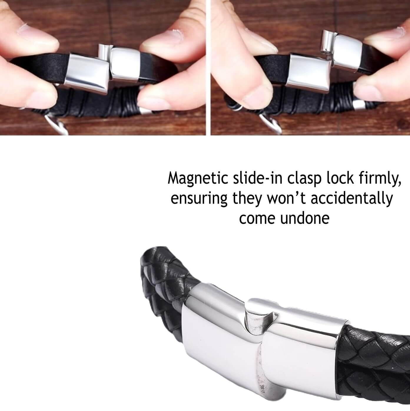 Magnetic slide in lock clasp