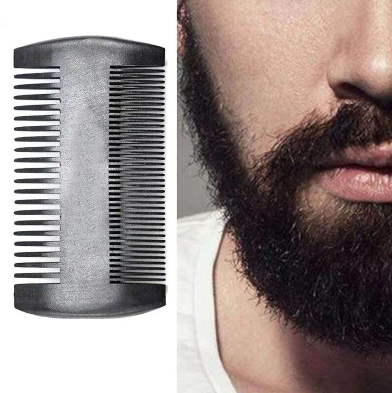 Black Sandalwood Dual Edge Beard Comb