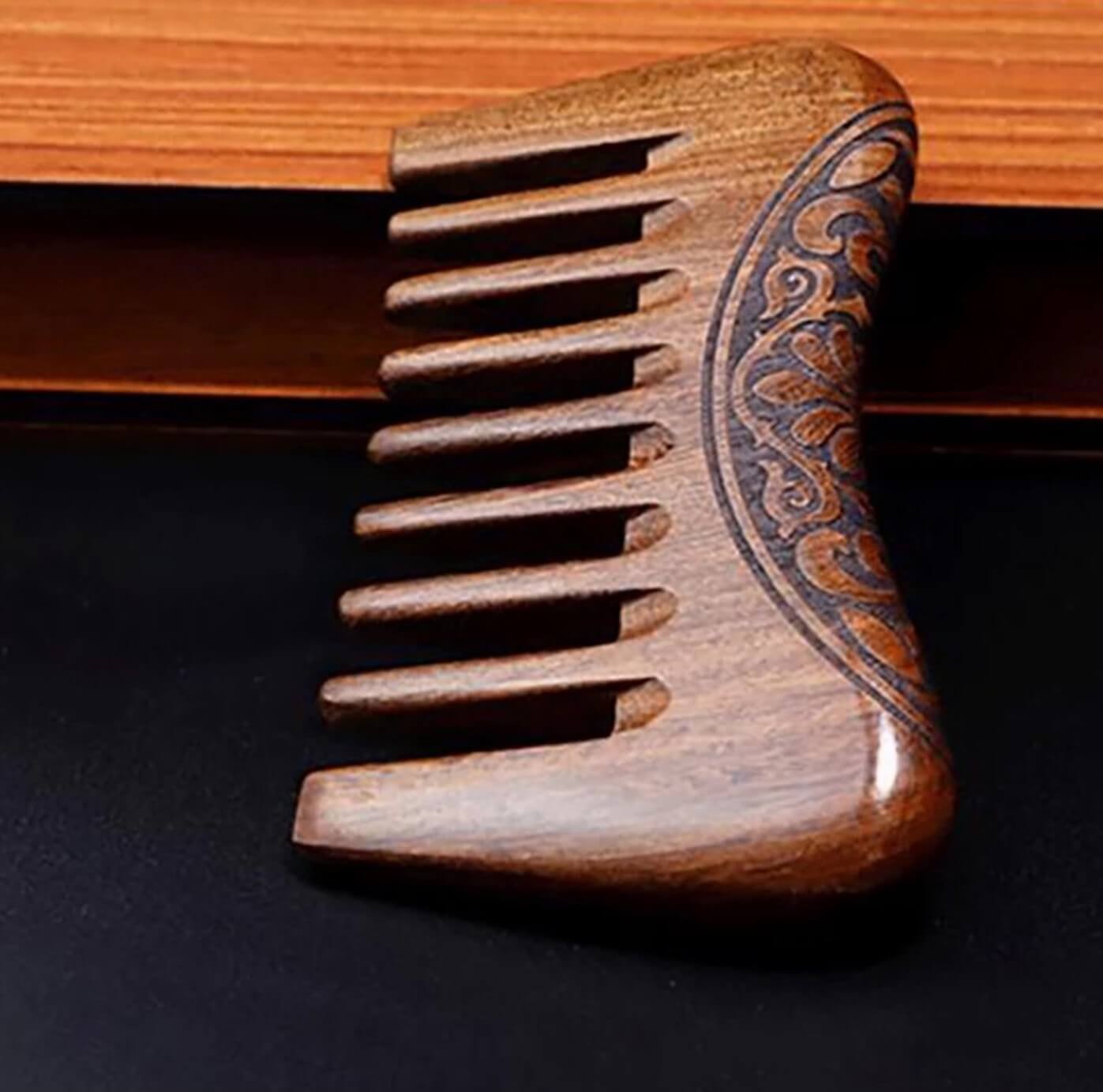 Mens 7 Teeth Sandalwood Beard Comb