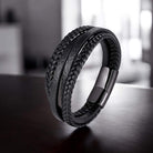 Mens Arrow Design Leather Bracelet