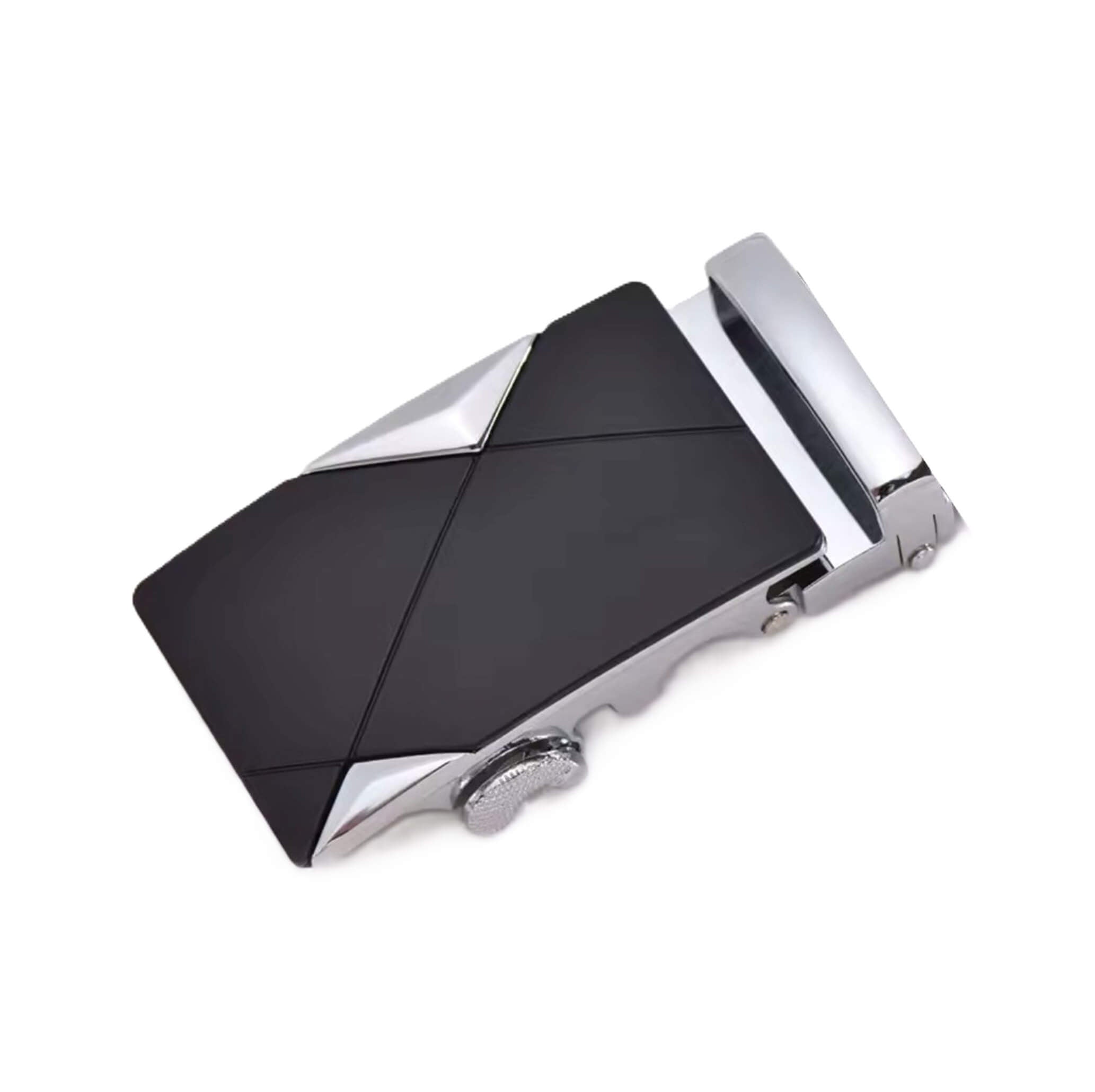 Automatic ratchet belt buckle zinc alloy finish