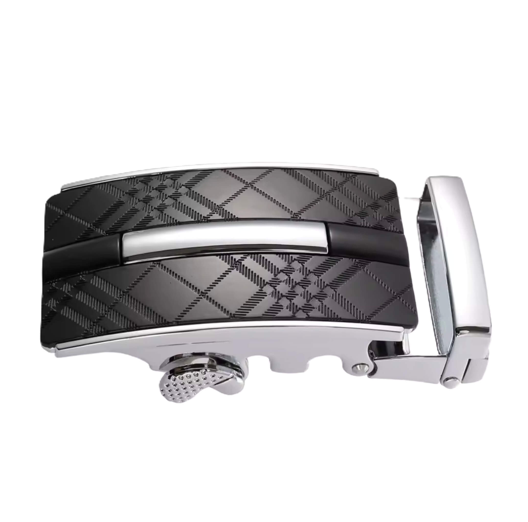 Automatic ratchet belt buckle zinc alloy finish