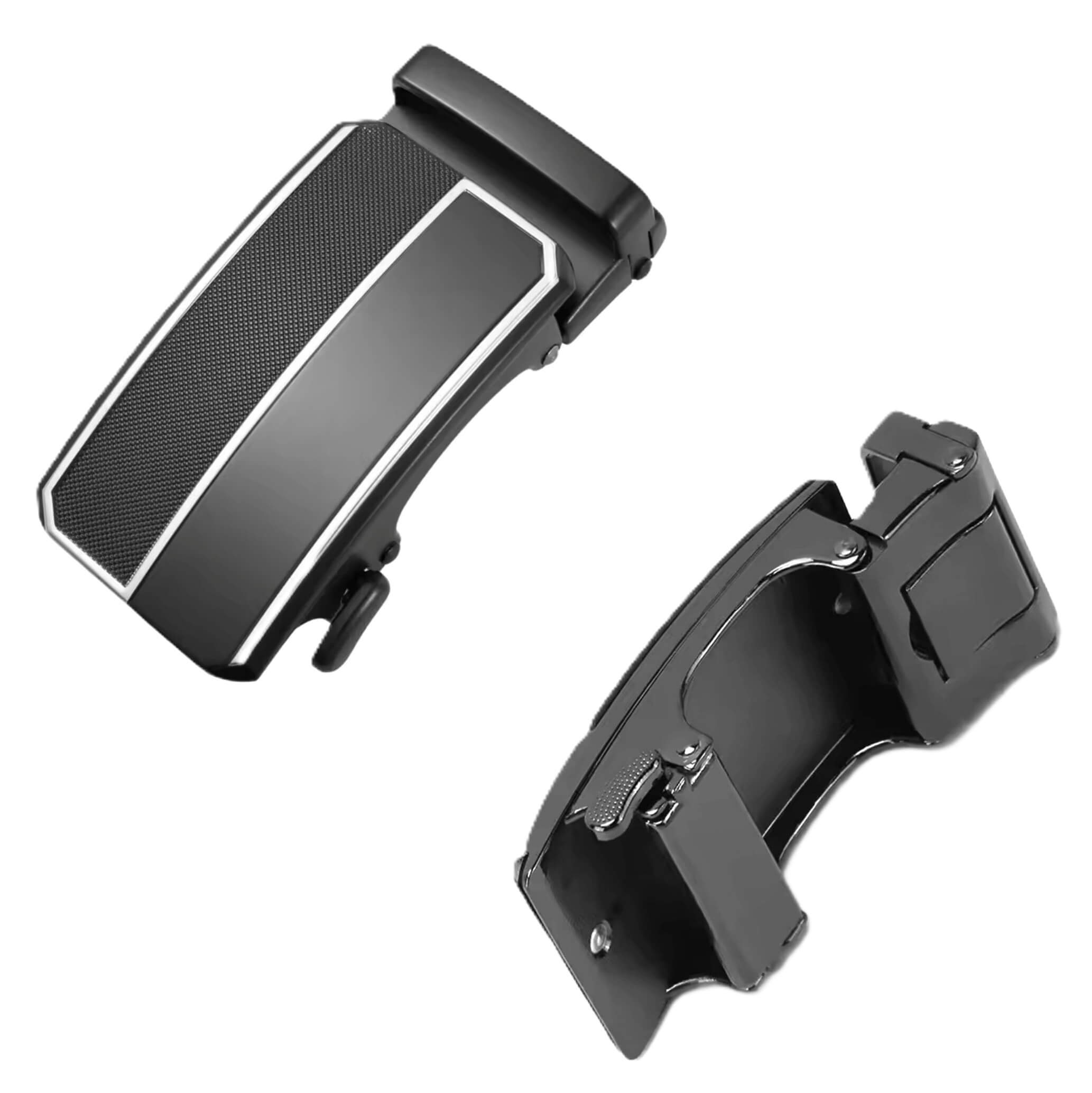 Automatic ratchet belt buckle zinc alloy finish