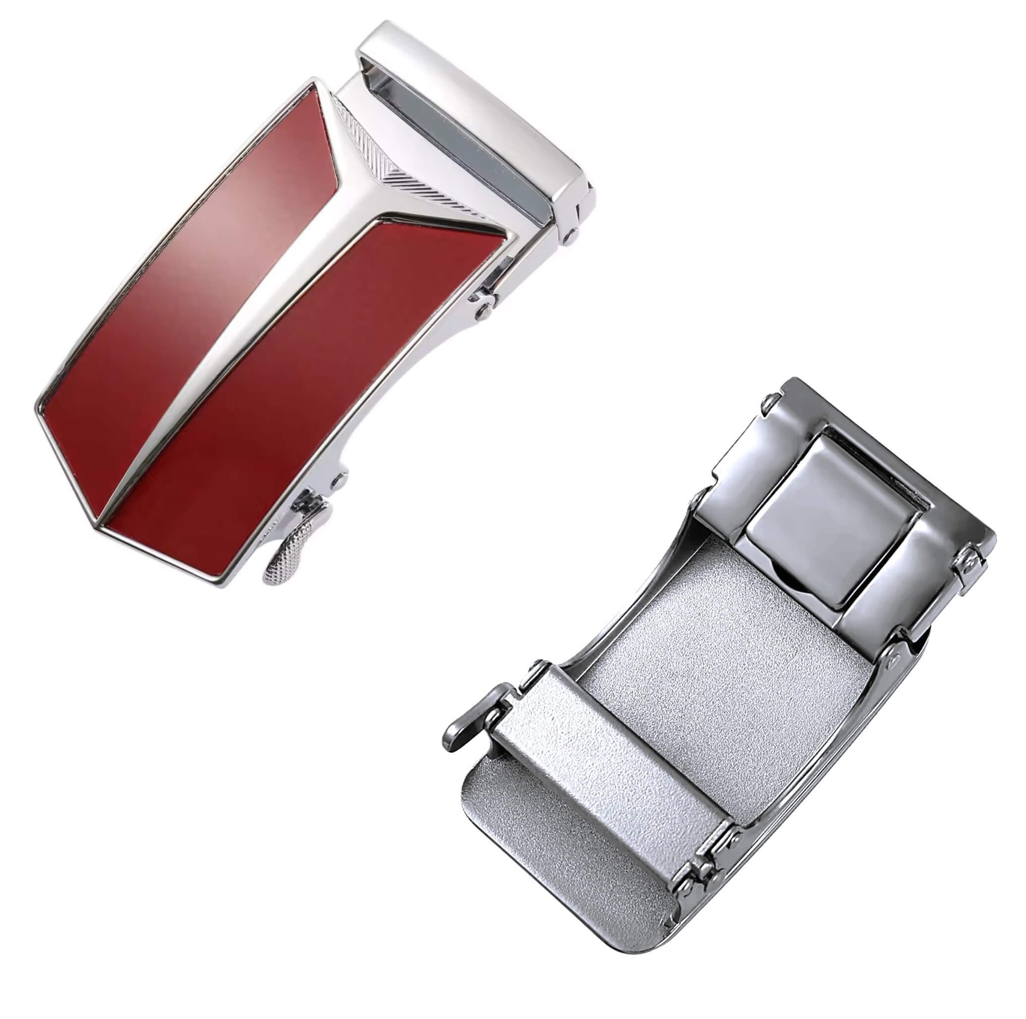 Automatic ratchet belt buckle zinc alloy finish