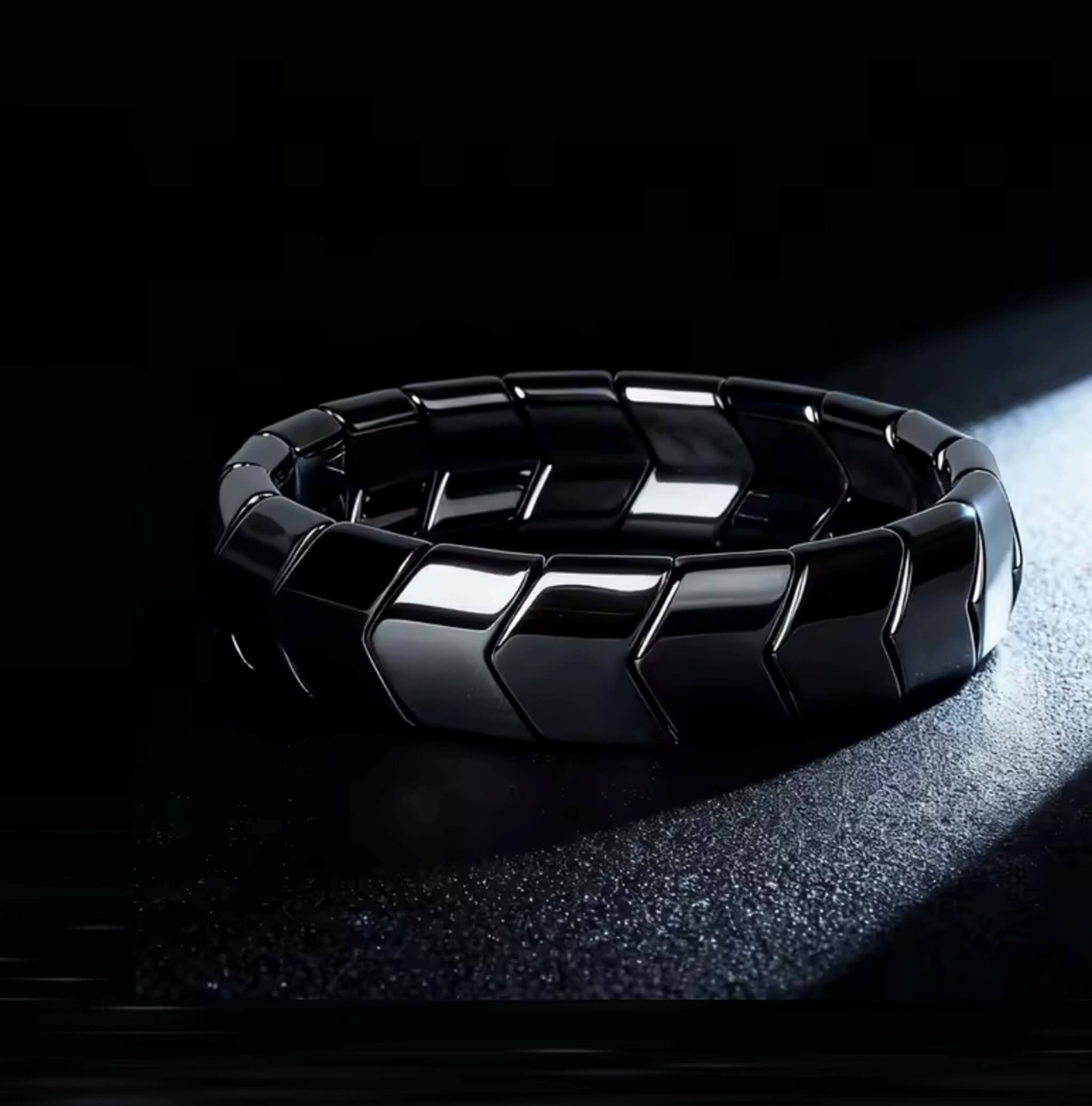Men’s Black Hematite Arrow Stone Bracelet