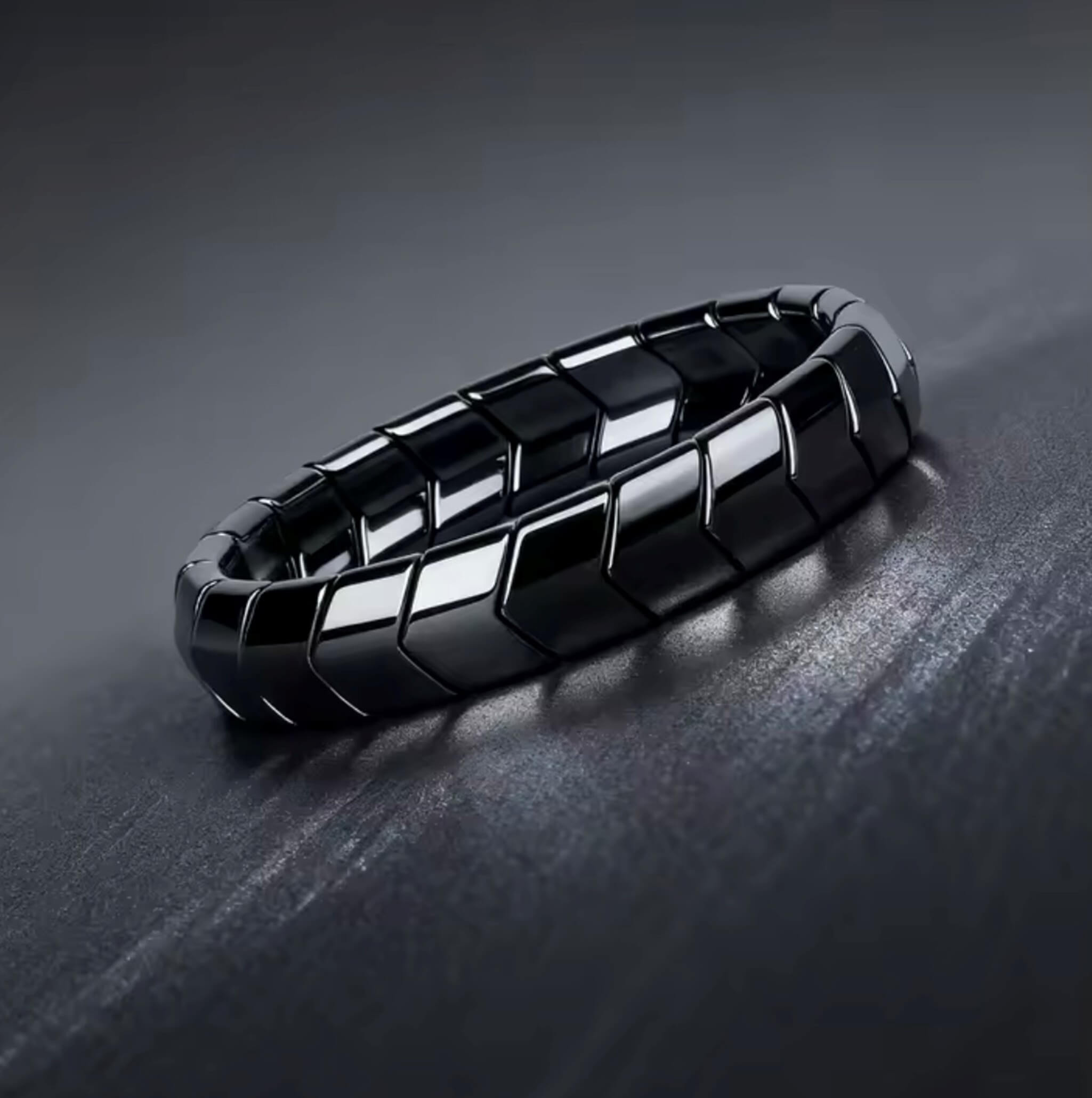Men’s Black Hematite Arrow Stone Bracelet