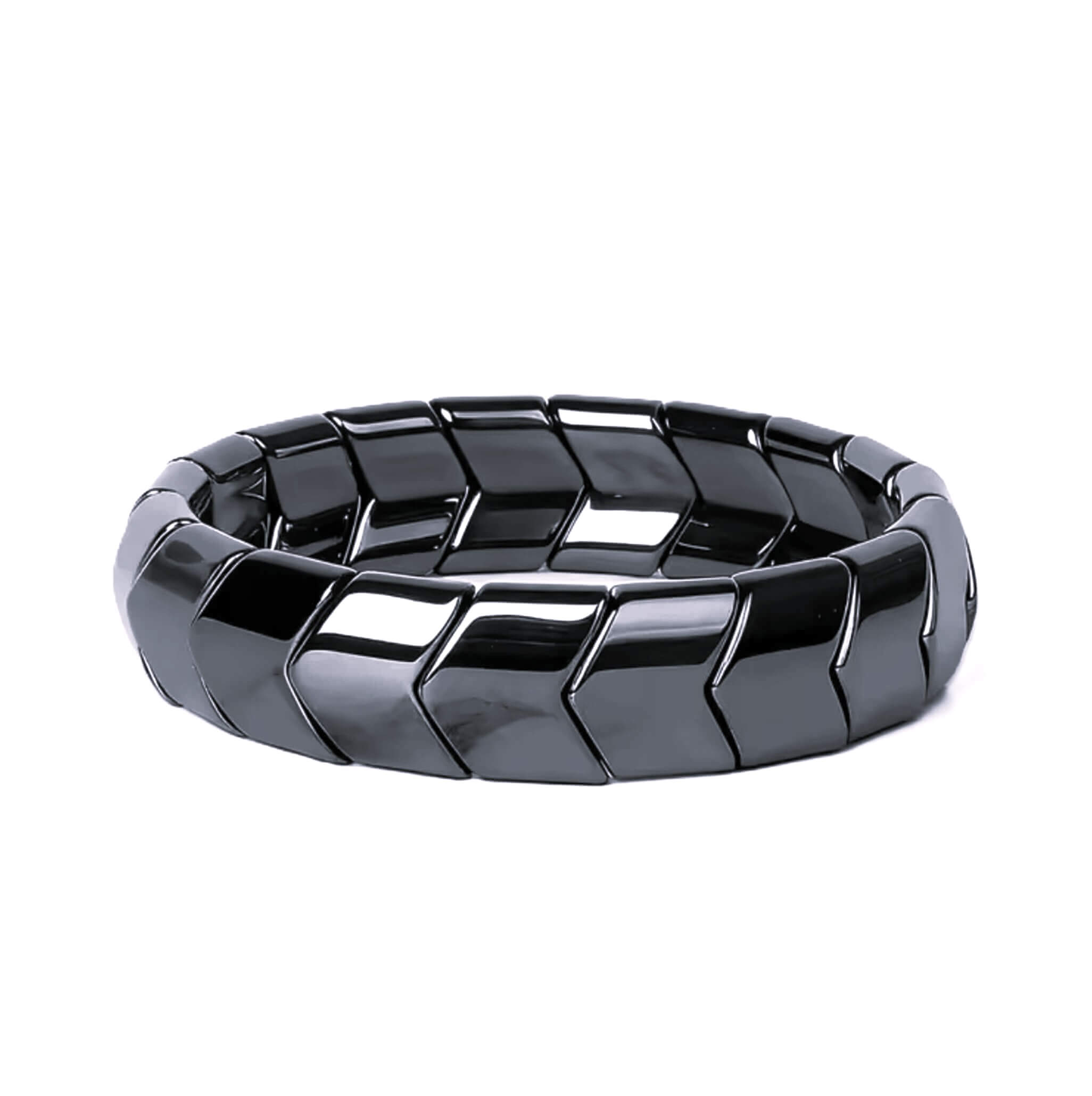 Men’s Black Hematite Arrow Stone Bracelet