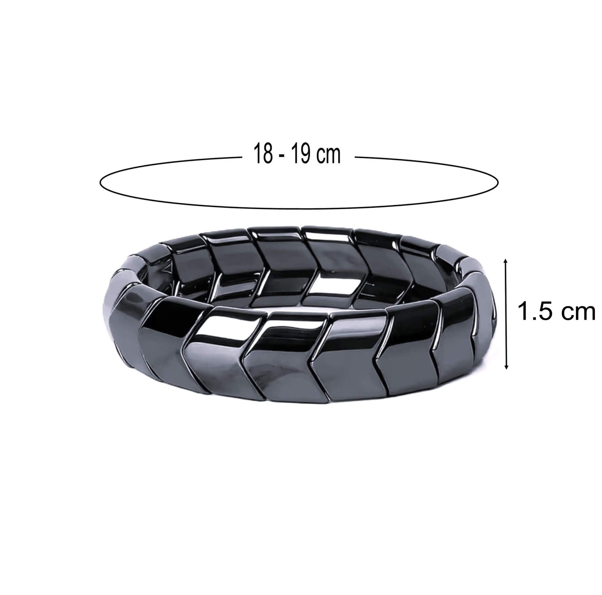 Men’s Black Hematite Arrow Stone Bracelet