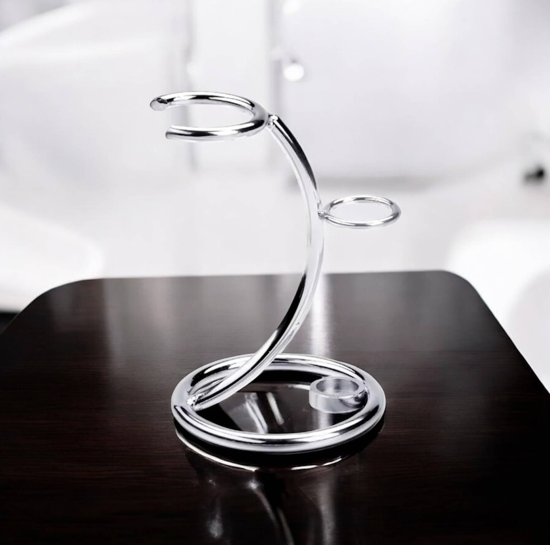 Stainless Steel Chrome Stand for Razor and Brush