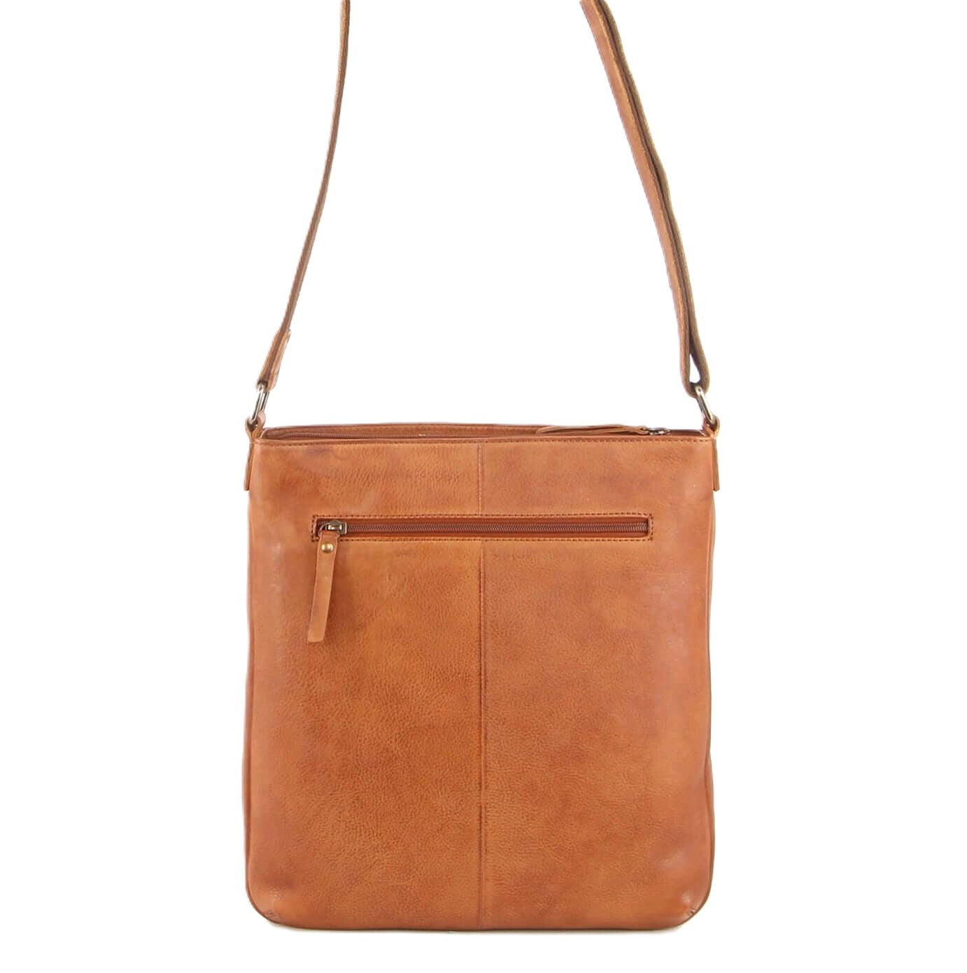 Milleni Ladies Nappa Leather Crossbody Bag in Cognac