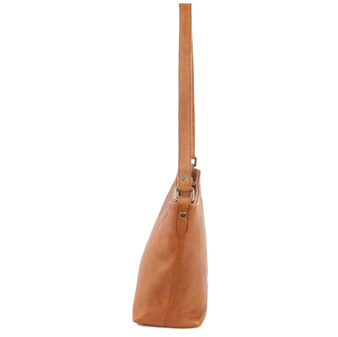 Milleni Ladies Nappa Leather Crossbody Bag in Cognac