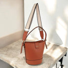 Milleni PV4033 Tan Ladies Vegan Leather Bucket Crossbody Bag 