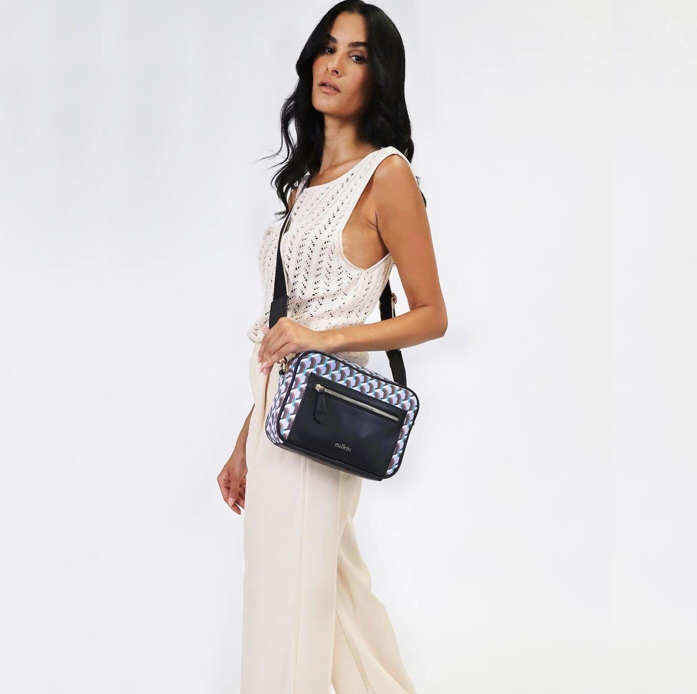 Milleni Ladies Fashion Geometric Crossbody Bag in Lilac 