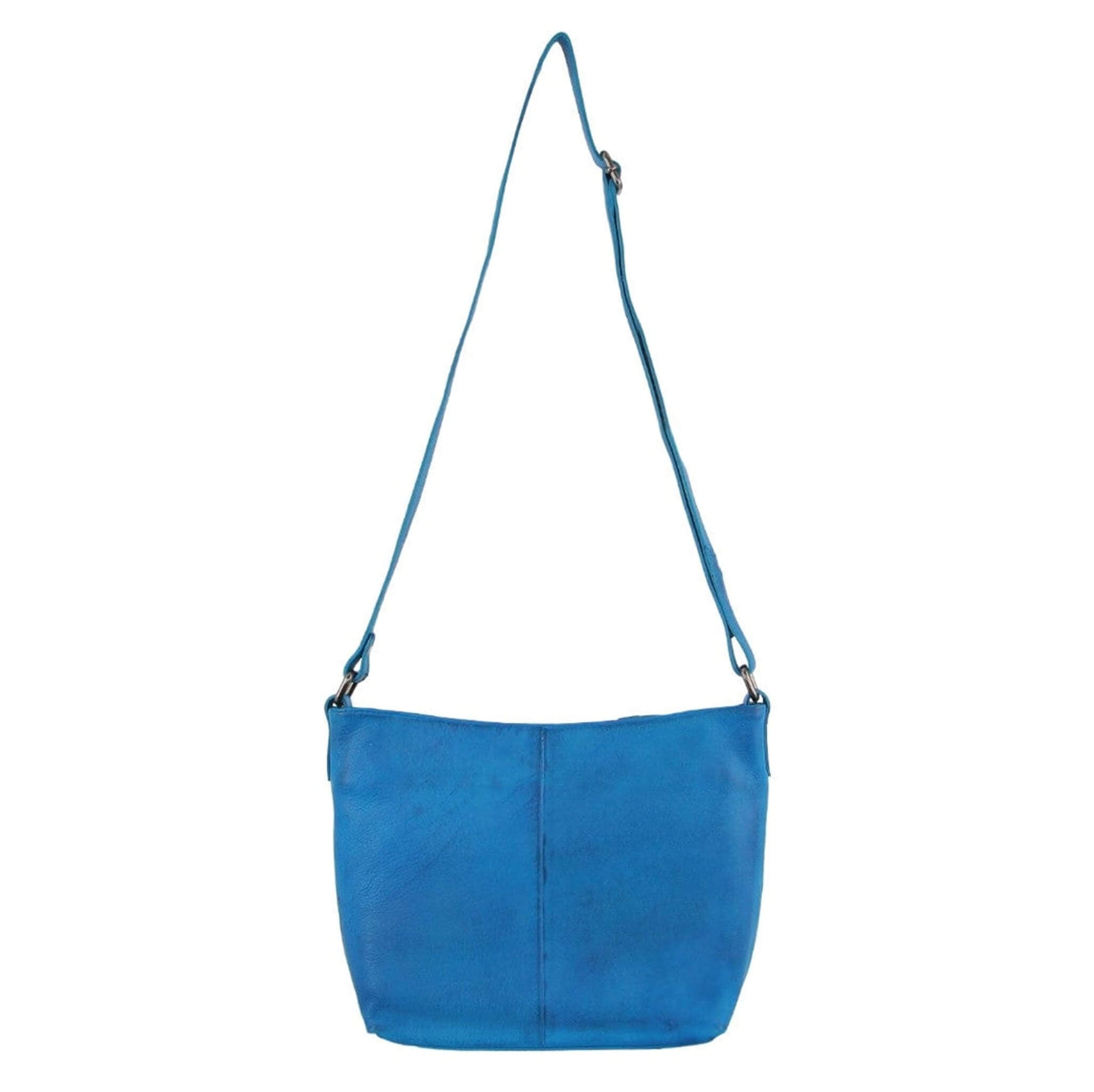 Milleni Ladies Nappa Leather Crossbody Bag in Aqua