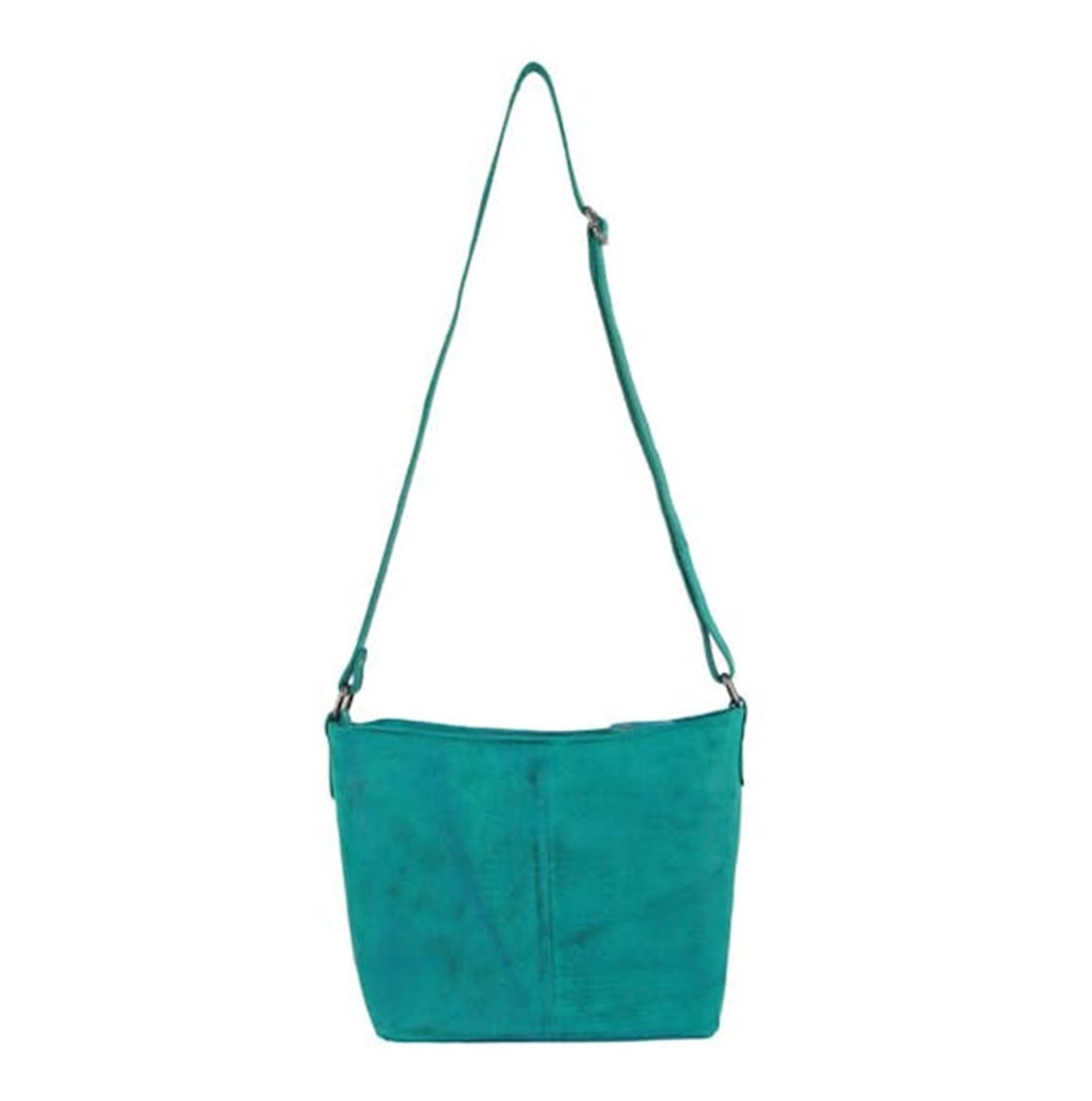 Milleni Ladies Nappa Leather Crossbody Bag in Turquoise