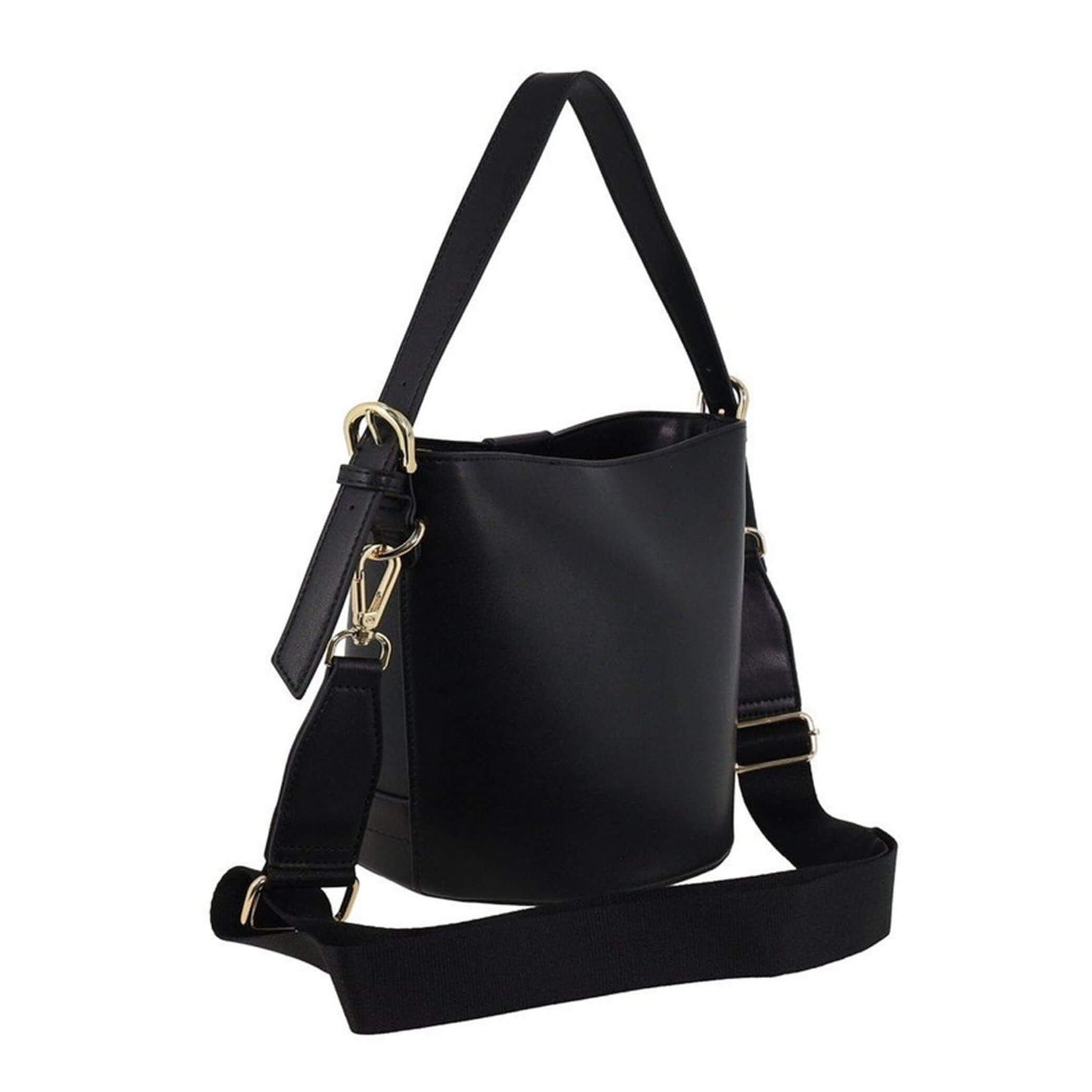 Milleni PV4033 Black Ladies Vegan Leather Bucket Crossbody Bag 