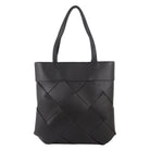 Milleni Ladies Woven Fashion Tote Handbag in Black