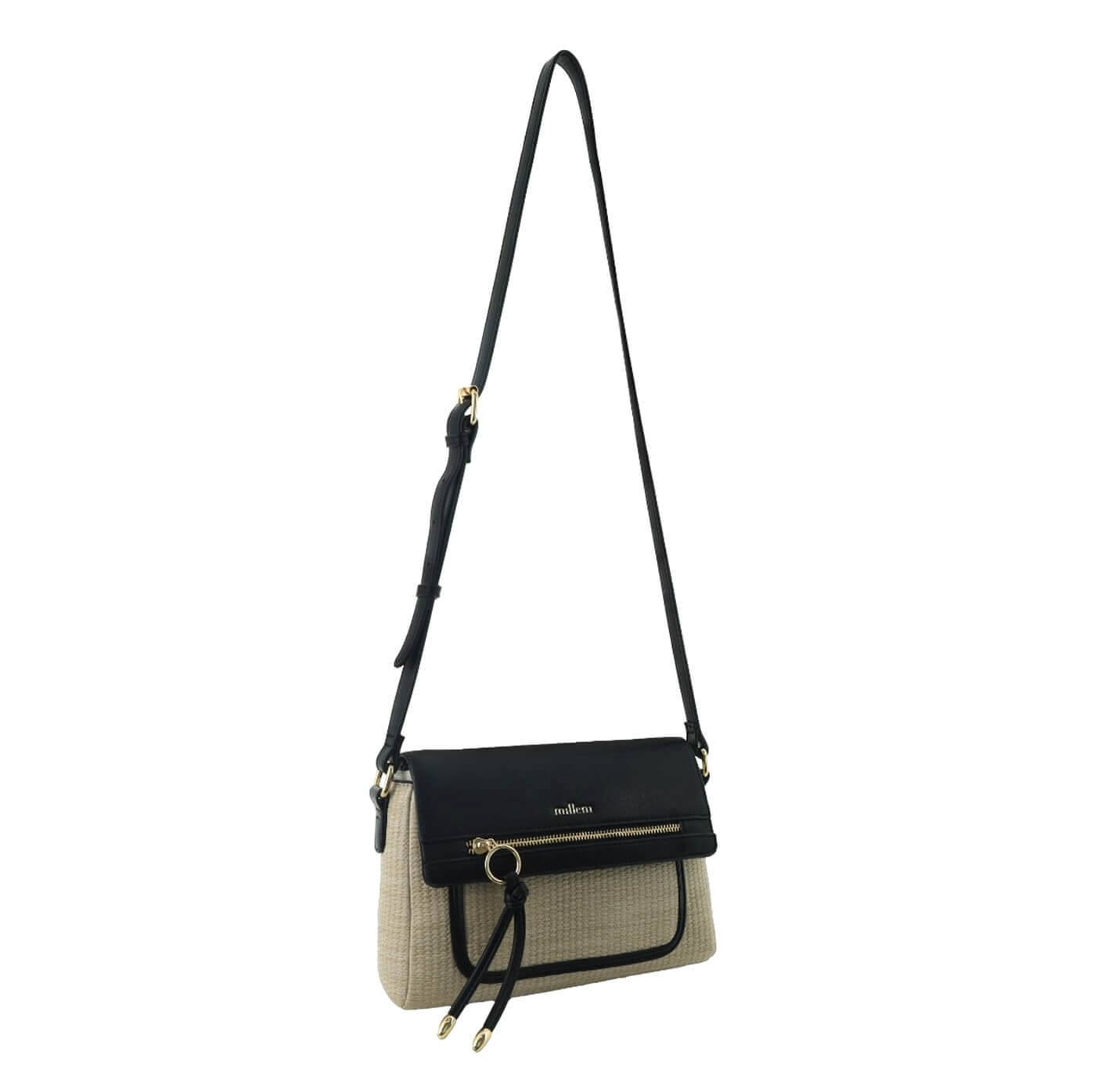 Milleni Ladies Fashion Flap-Over Crossbody Bag in Beige
