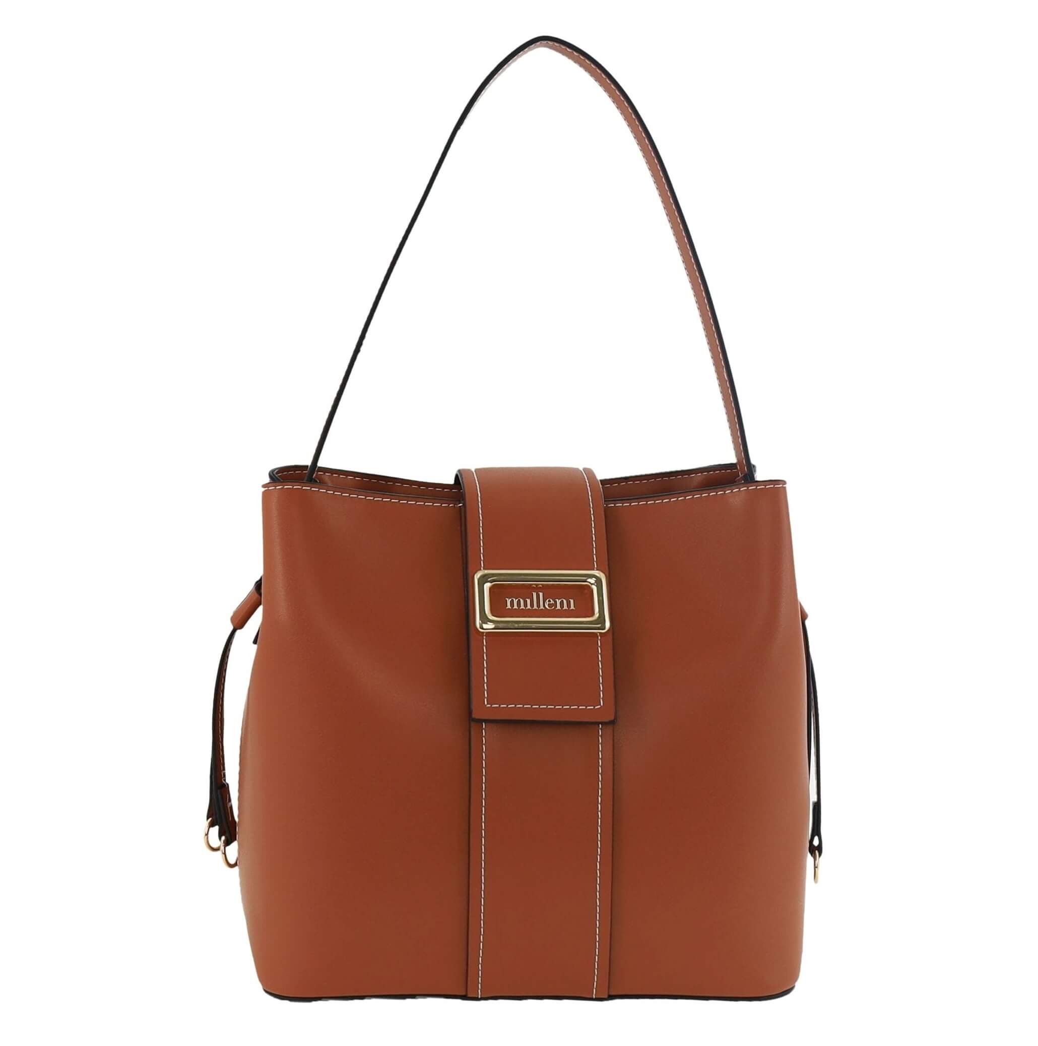 Milleni PV4034 Tan Ladies Vegan Leather Fashion Mini Tote Bag