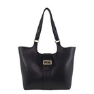 Milleni Ladies Vegan Leather Fashion Caryall Tote Bag in Black
