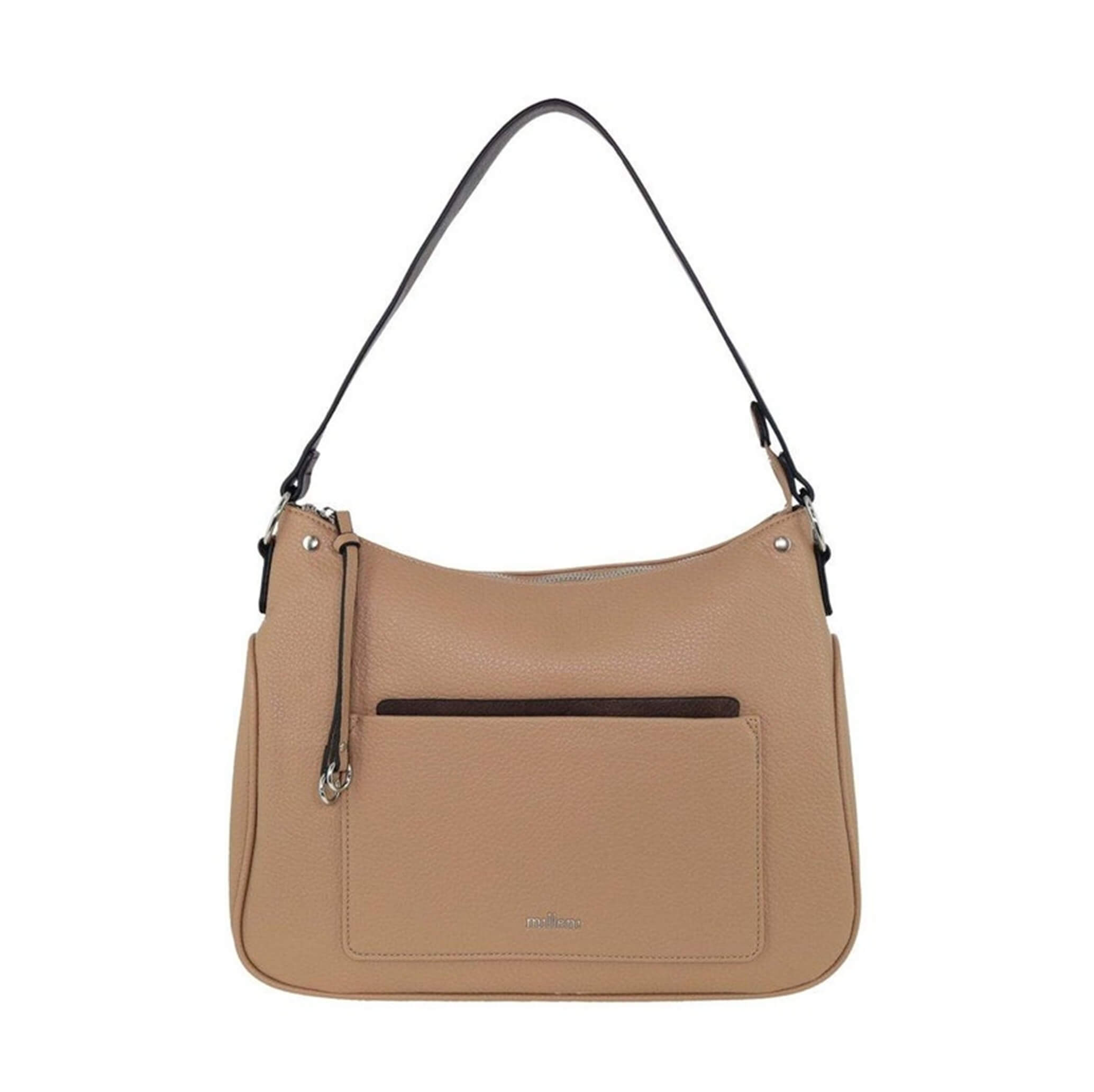 Milleni Ladies Vegan Leather Fashion Tote Bag in Stone