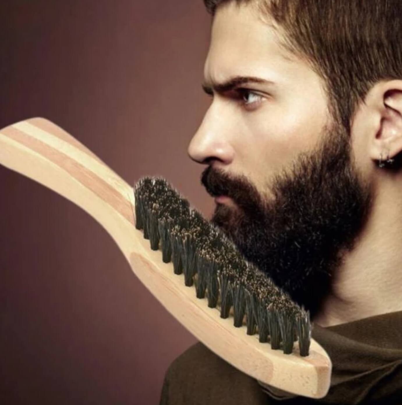 Mens Moustache and Beard Brush
