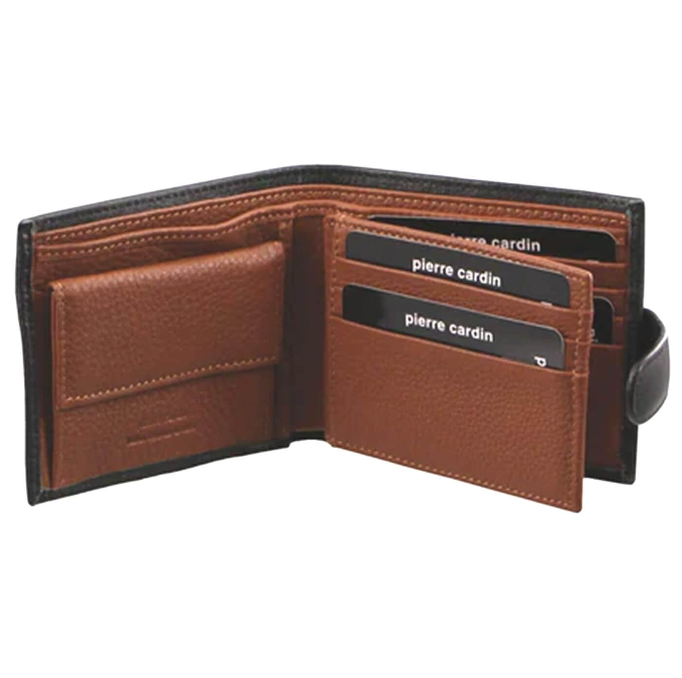 Pierre Cardin PC2631 Italian Leather Two Tone Wallet/Black-Cognac
