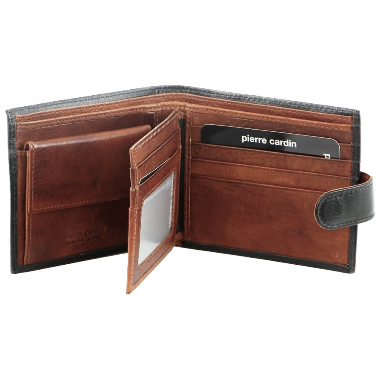 Pierre Cardin PC2631 Italian Leather Two Tone Wallet/Black-Cognac