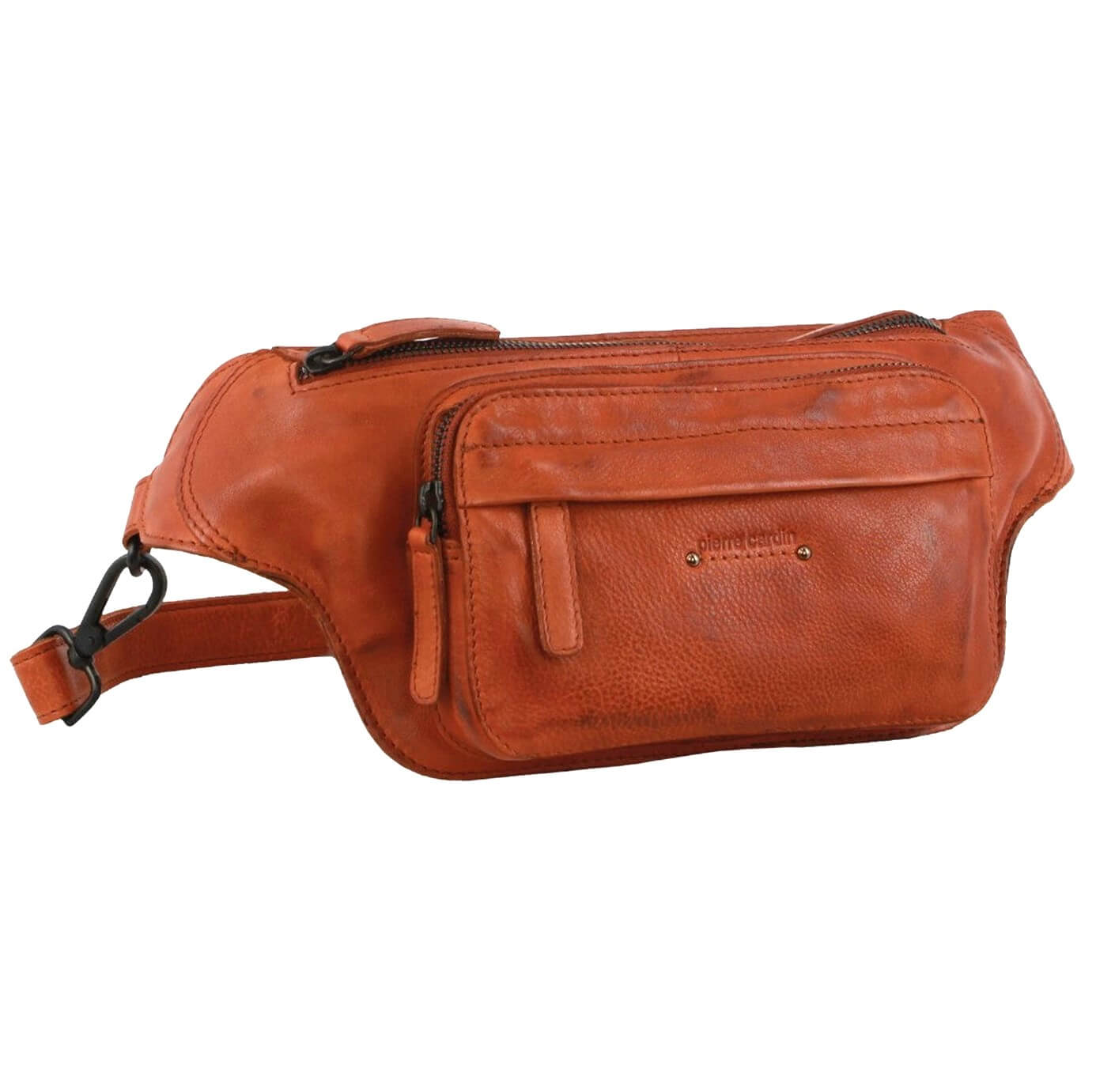 Pierre Cardin PC3718 Italian Rustic Leather Belt Bag/Cognac