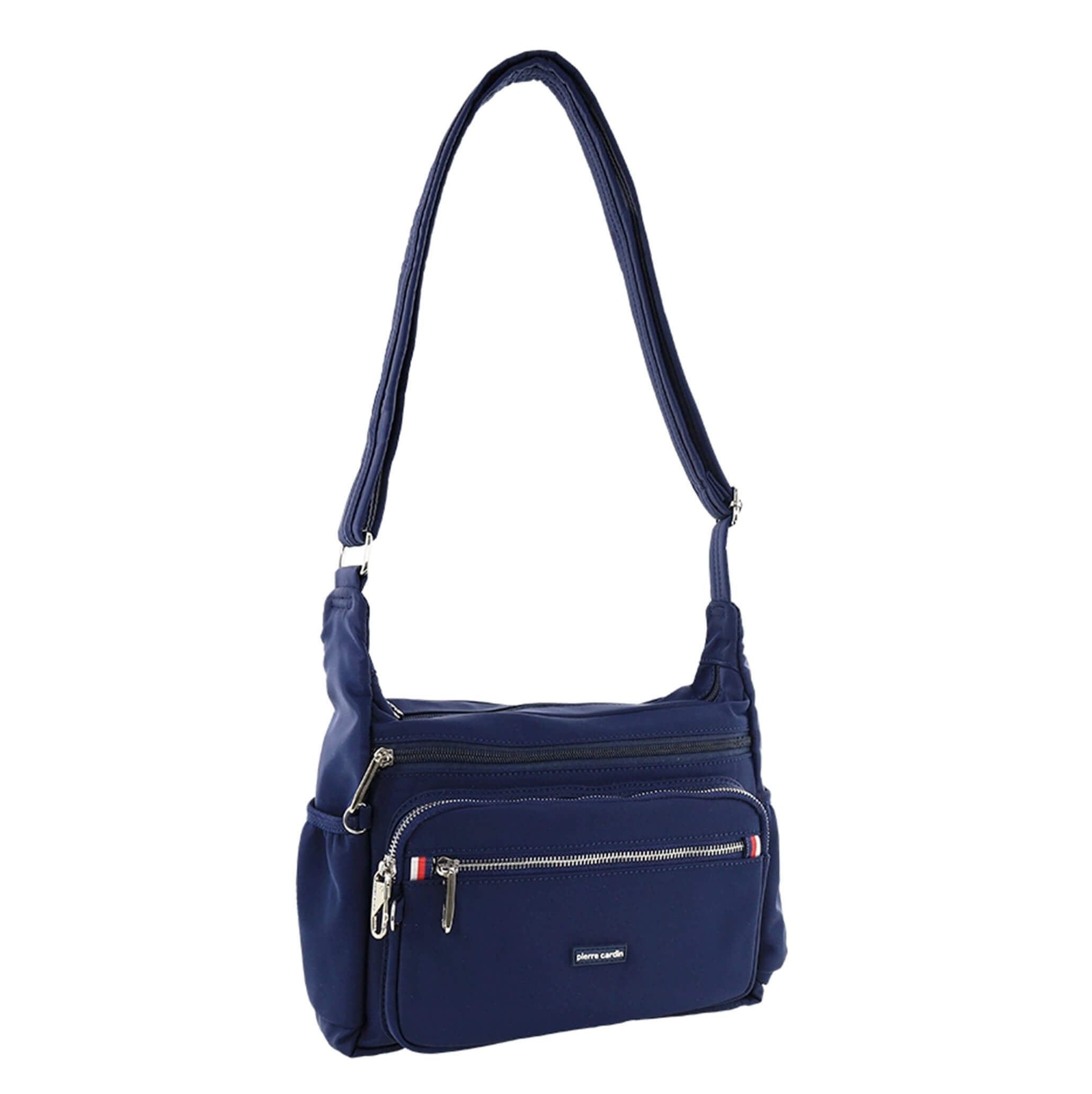 Pierre Cardin RFID Anti-Theft Nylon Crossbody Bag In Navy