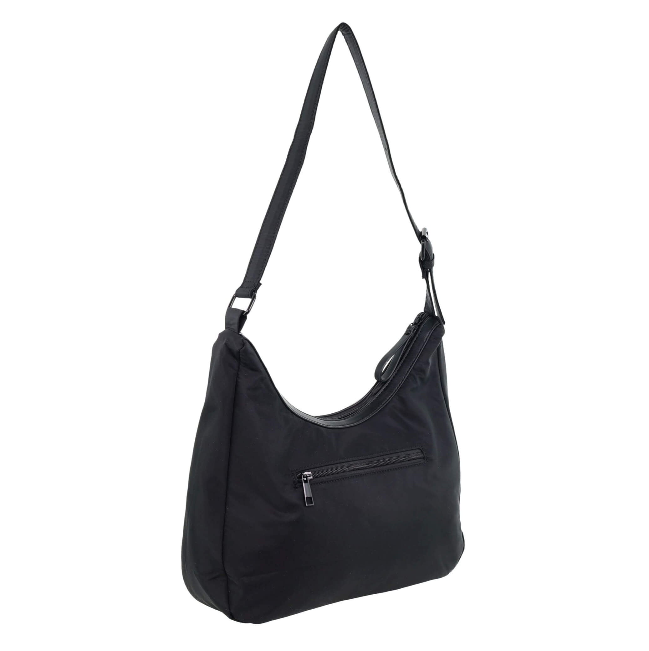 Pierre Cardin Ladies Nylon Quilted Hobo Bag in Black