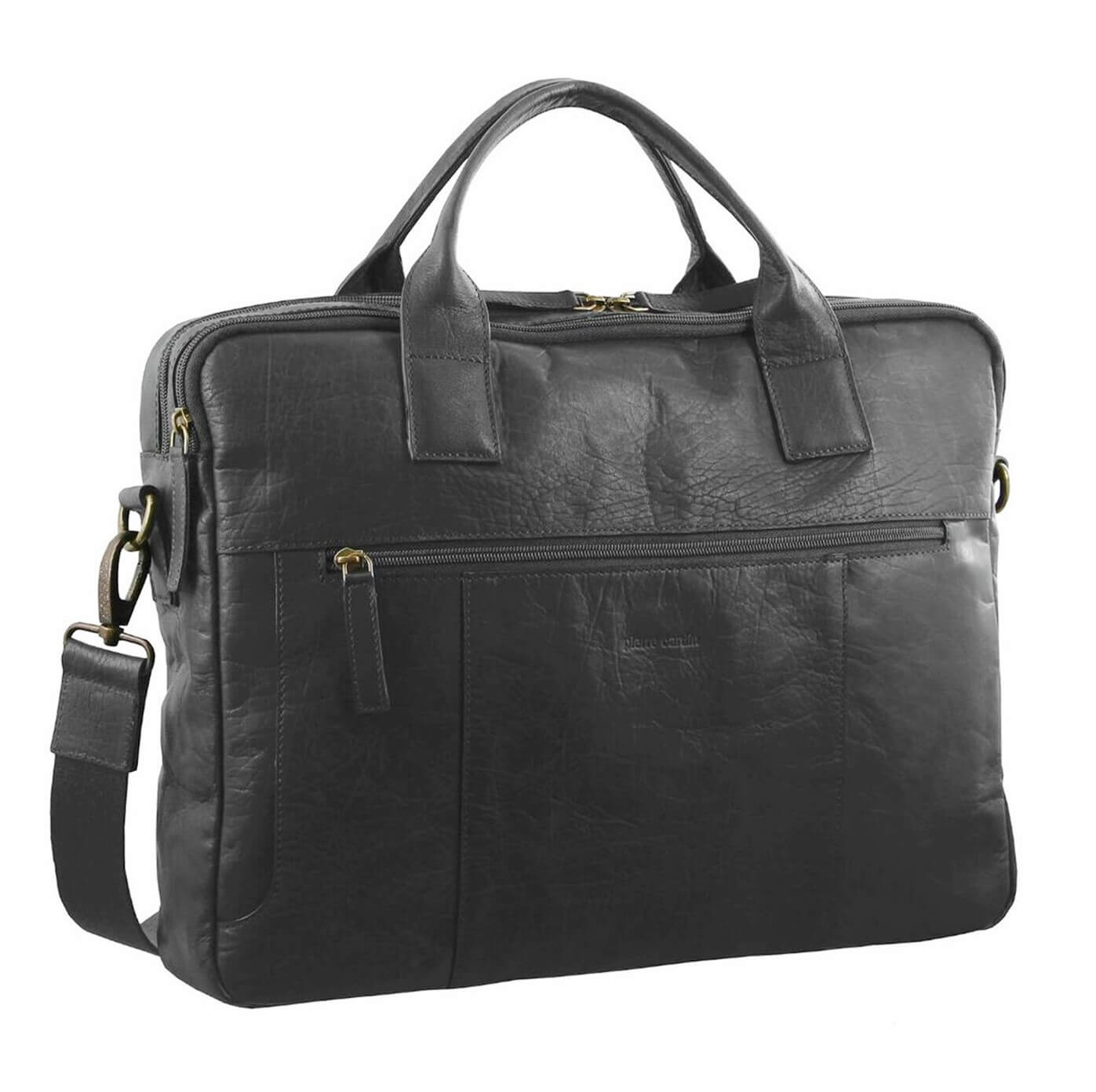 Pierre Cardin PC2807 Rustic Leather Computer Bag/Black