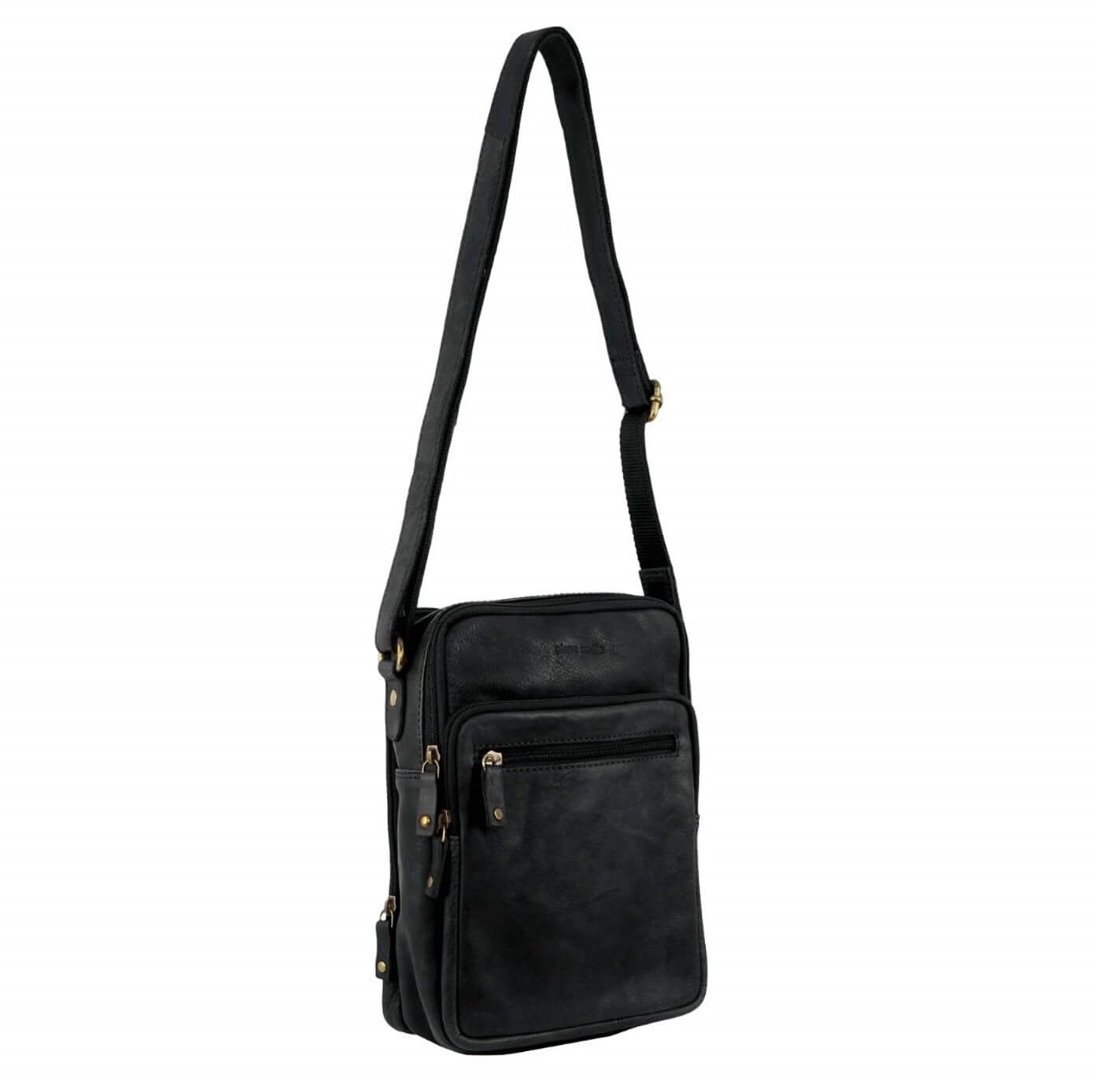 Pierre Cardin PC3130 Rustic Leather Cross-Body Bag/Black