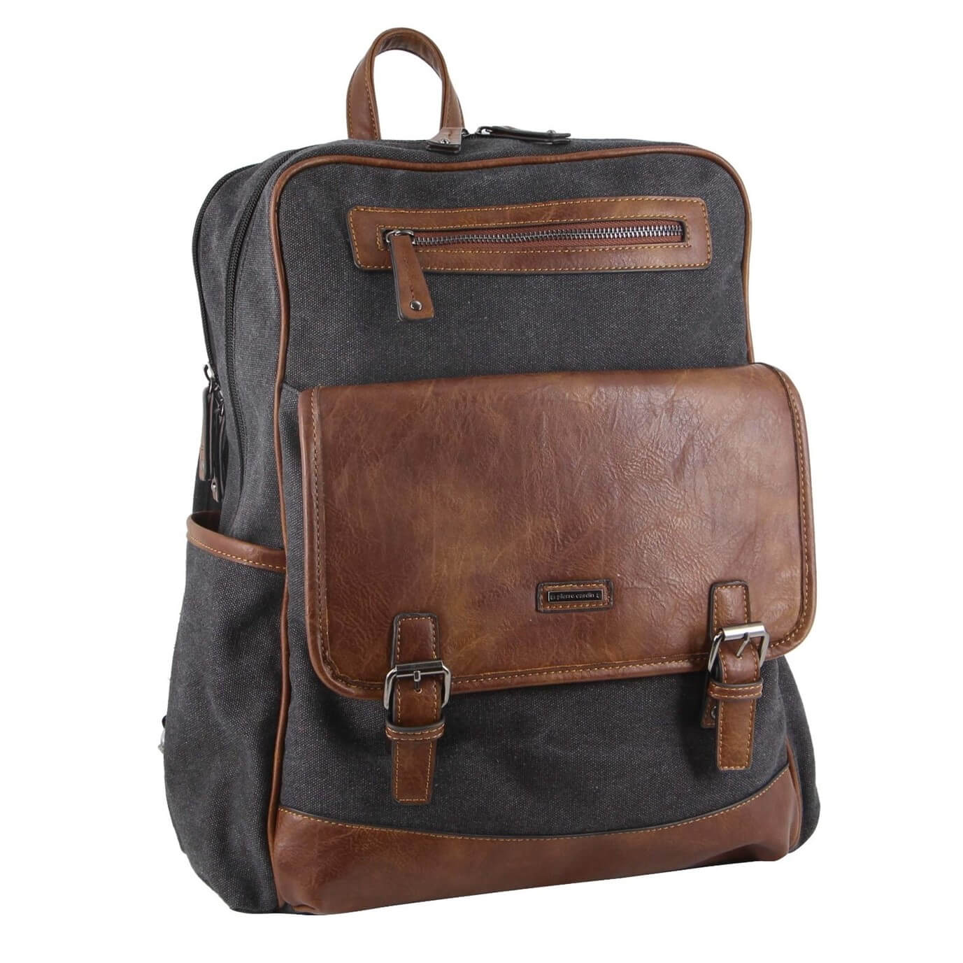 Pierre Cardin PC3310 Two Tone Canvas Backpack/Black