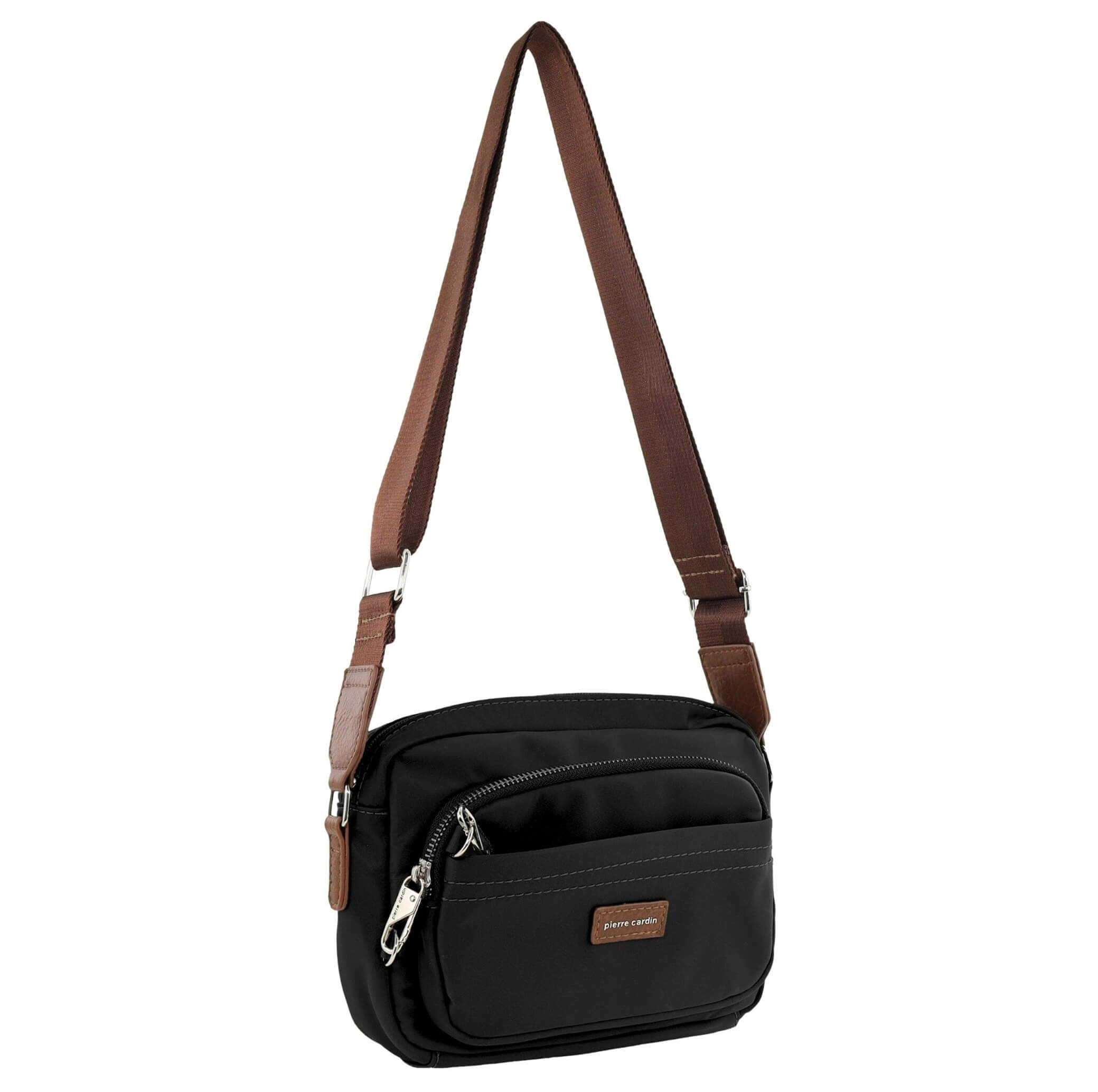 Pierre Cardin RFID Anti-Theft Nylon Crossbody Bag in Black