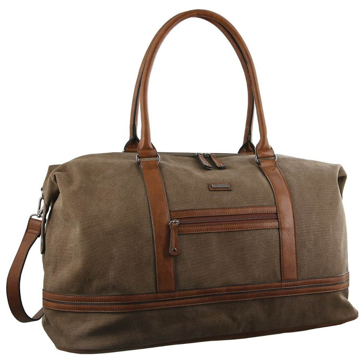 Pierre Cardin PC2578 Canvas Overnight Duffle Bag/Brown