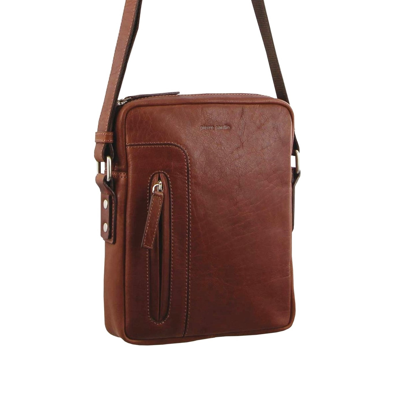 Pierre Cardin PC2794 Rustic Leather iPad Cross Body Bag/Chestnut