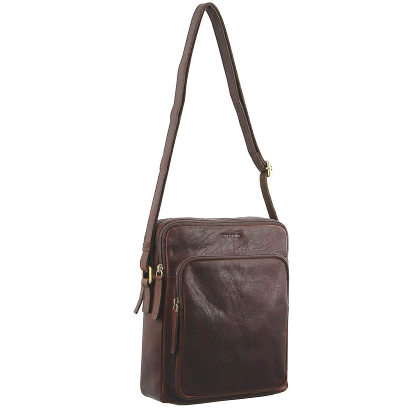 Pierre Cardin PC2804 Rustic Leather iPad Bag/Chestnut