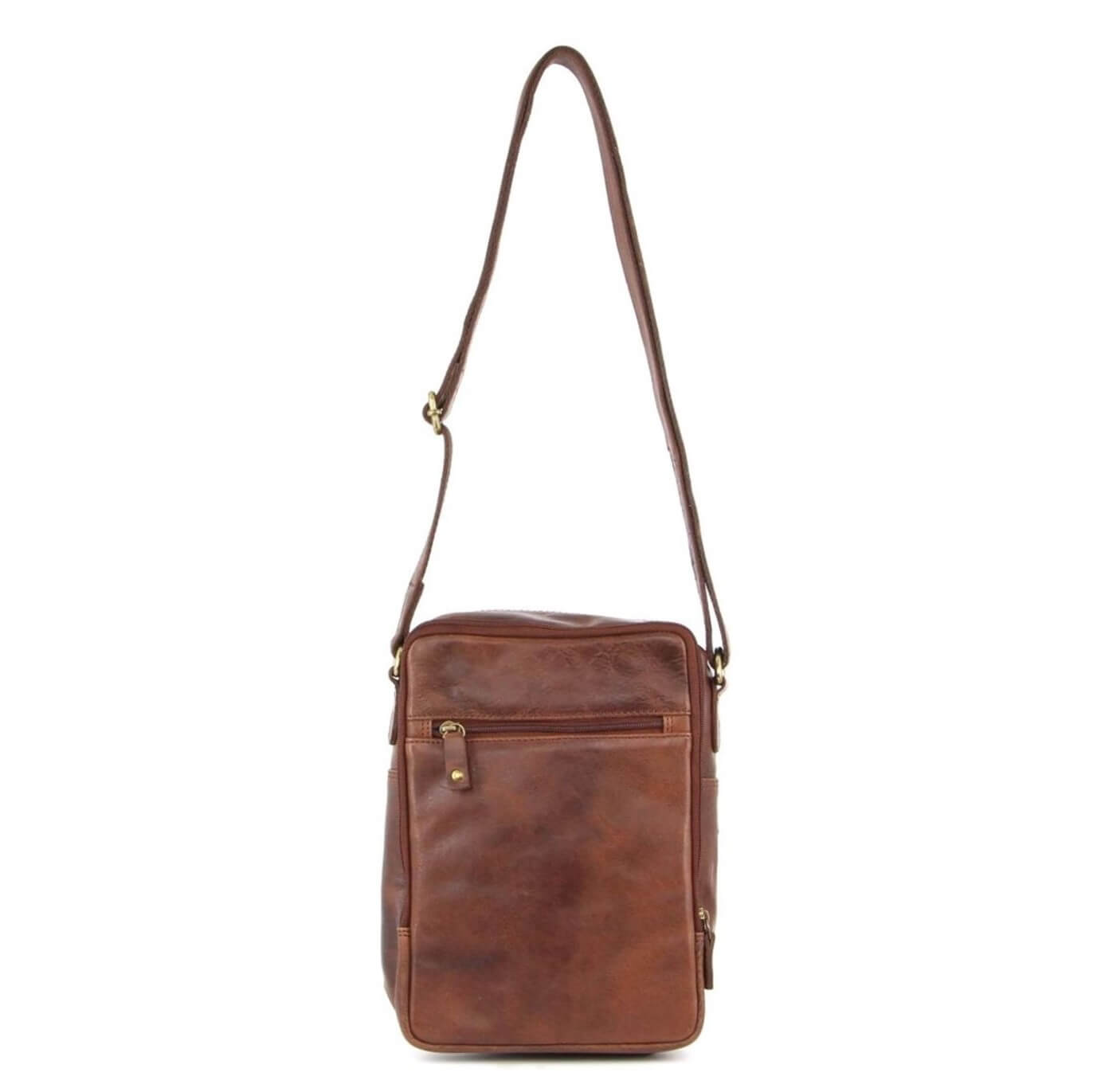 Pierre Cardin PC3130 Rustic Leather Cross-Body Bag/Chocolate