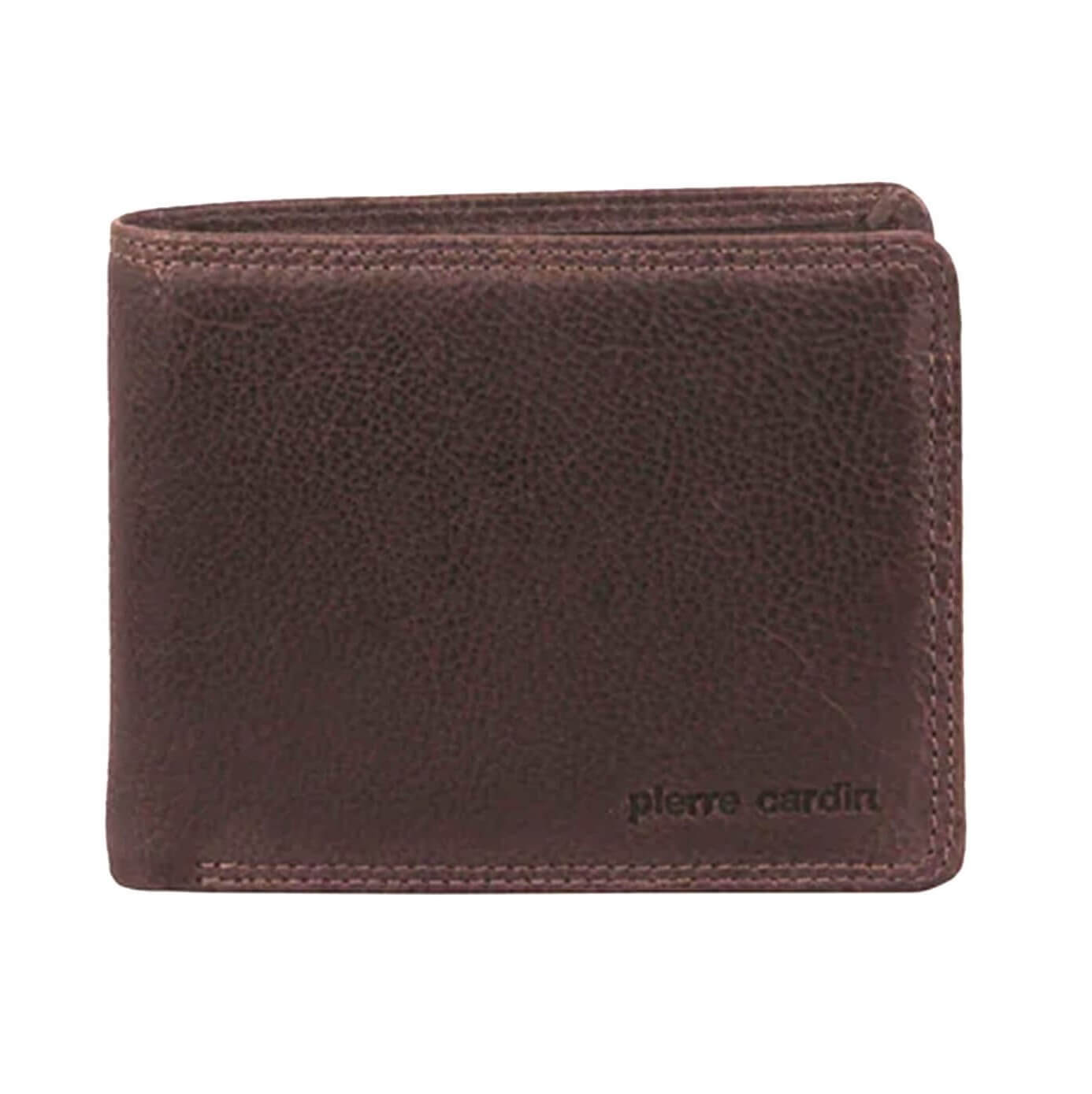 Pierre Cardin Men’s Italian Rustic Leather Tri-fold Wallet in Chocolate