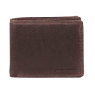 Pierre Cardin Men’s Italian Rustic Leather Tri-fold Wallet in Chocolate