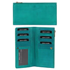 Pierre Cardin Ladies’ Genuine Leather Bi-Fold Wallet in Turquoise