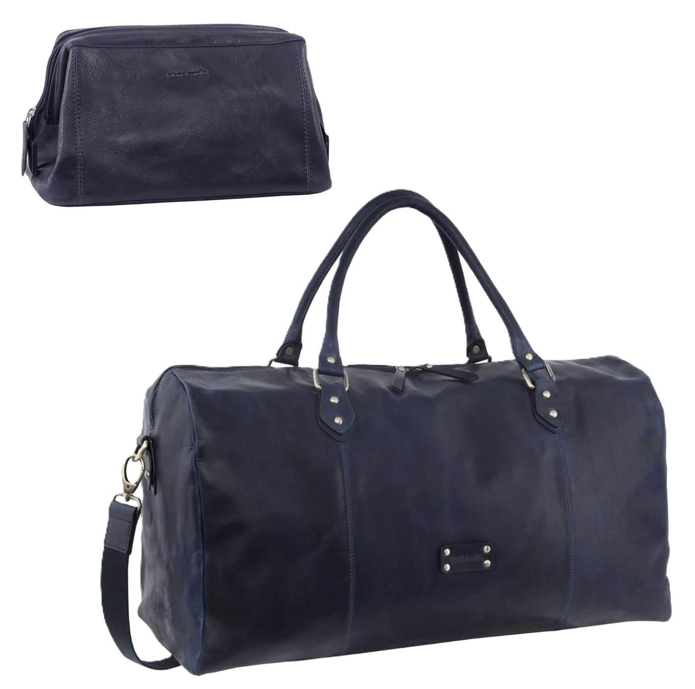 Pierre Cardin Men's Travel and Toiletry Leather Bags in Midnight