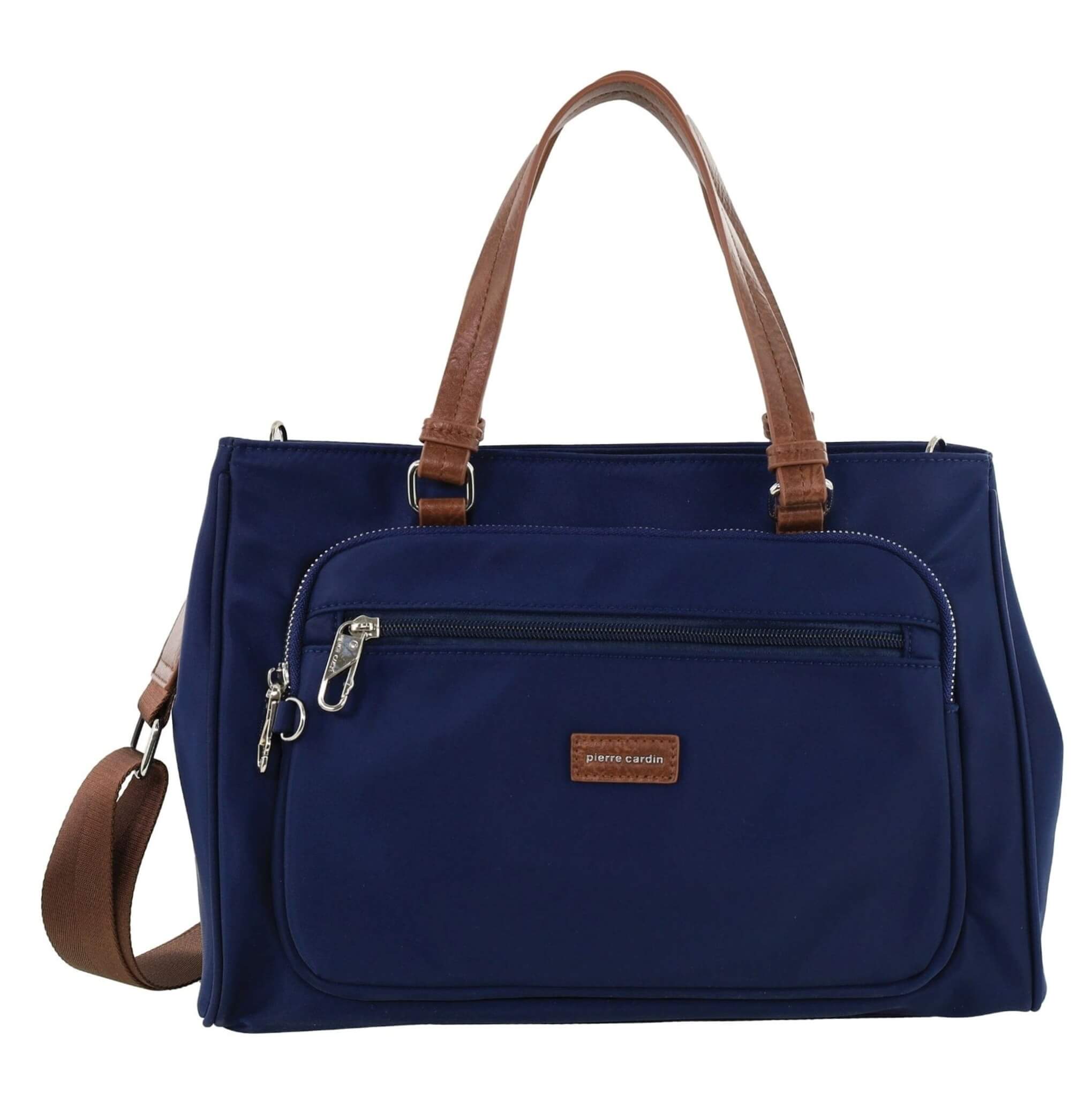 Pierre Cardin RFID Anti-Theft Nylon Mini Tote/Crossbody Bag In Navy