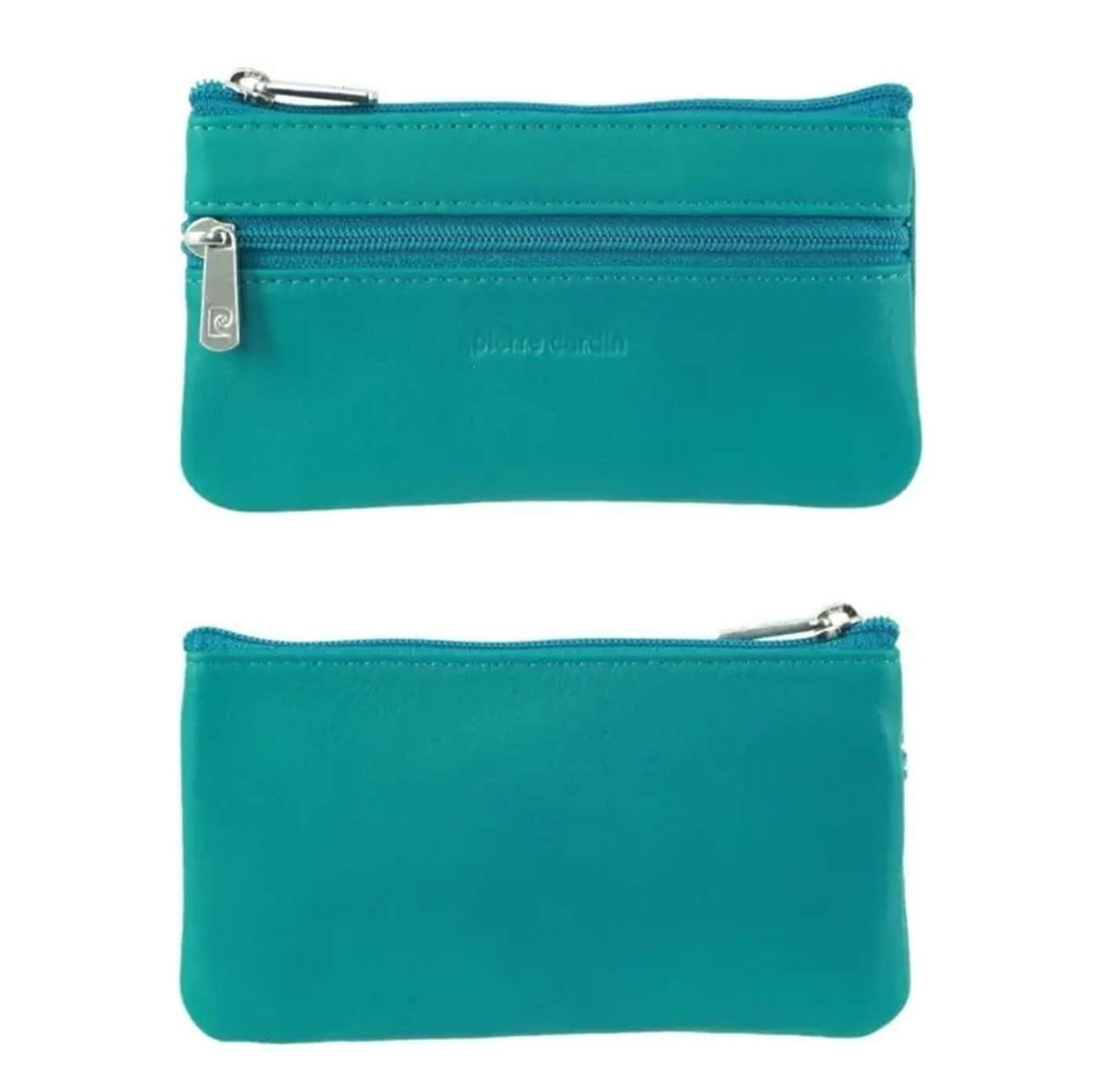 Pierre Cardin Italian Leather Coin Purse/Key Holder in Turquoise