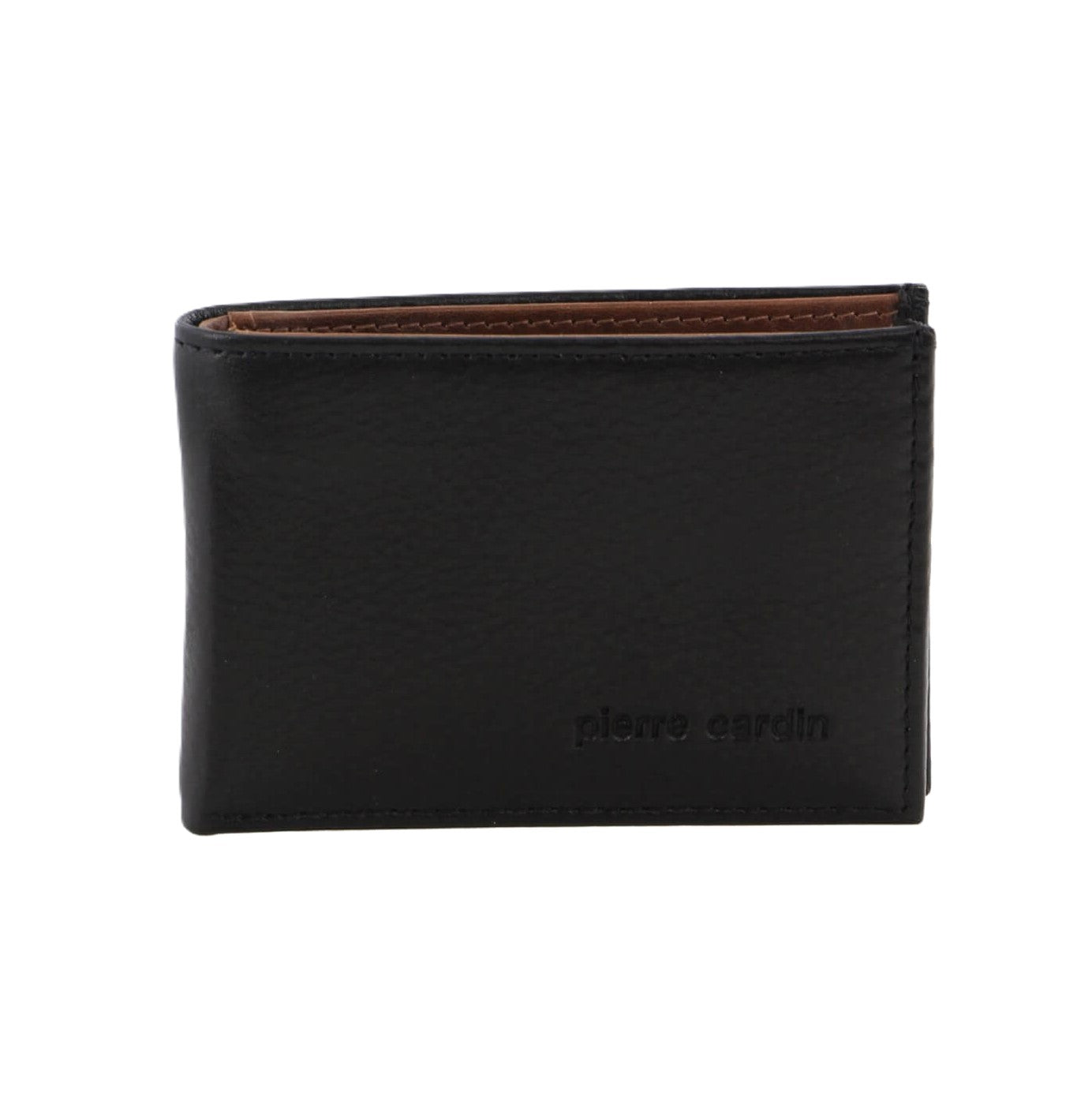 Pierre Cardin Men's Two-Tone Bi-fold Leather Wallet in Black/Cognac